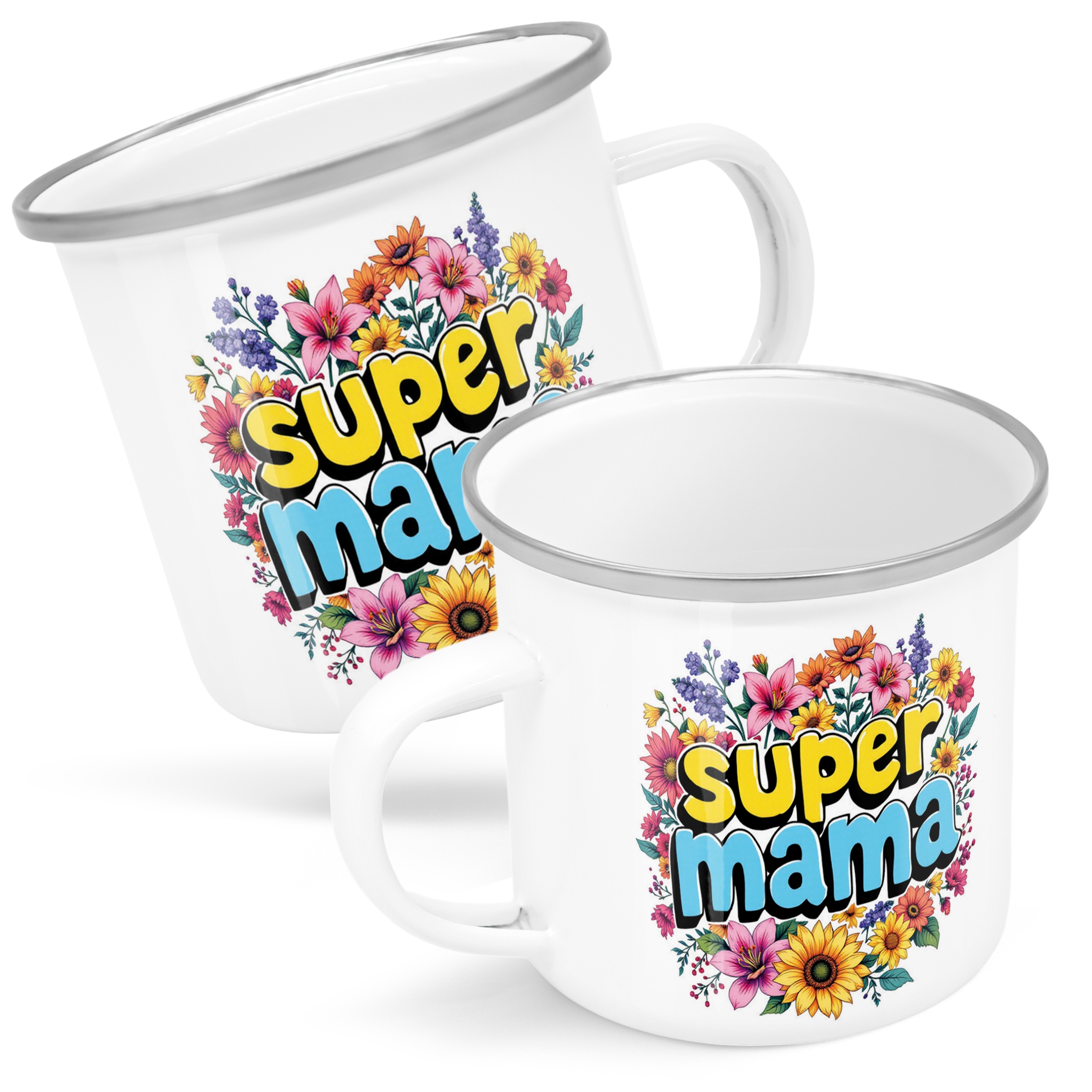 Emaliowany Kubek Garnuszek Dzień Matki Dla Mamy Prezent Super Mama