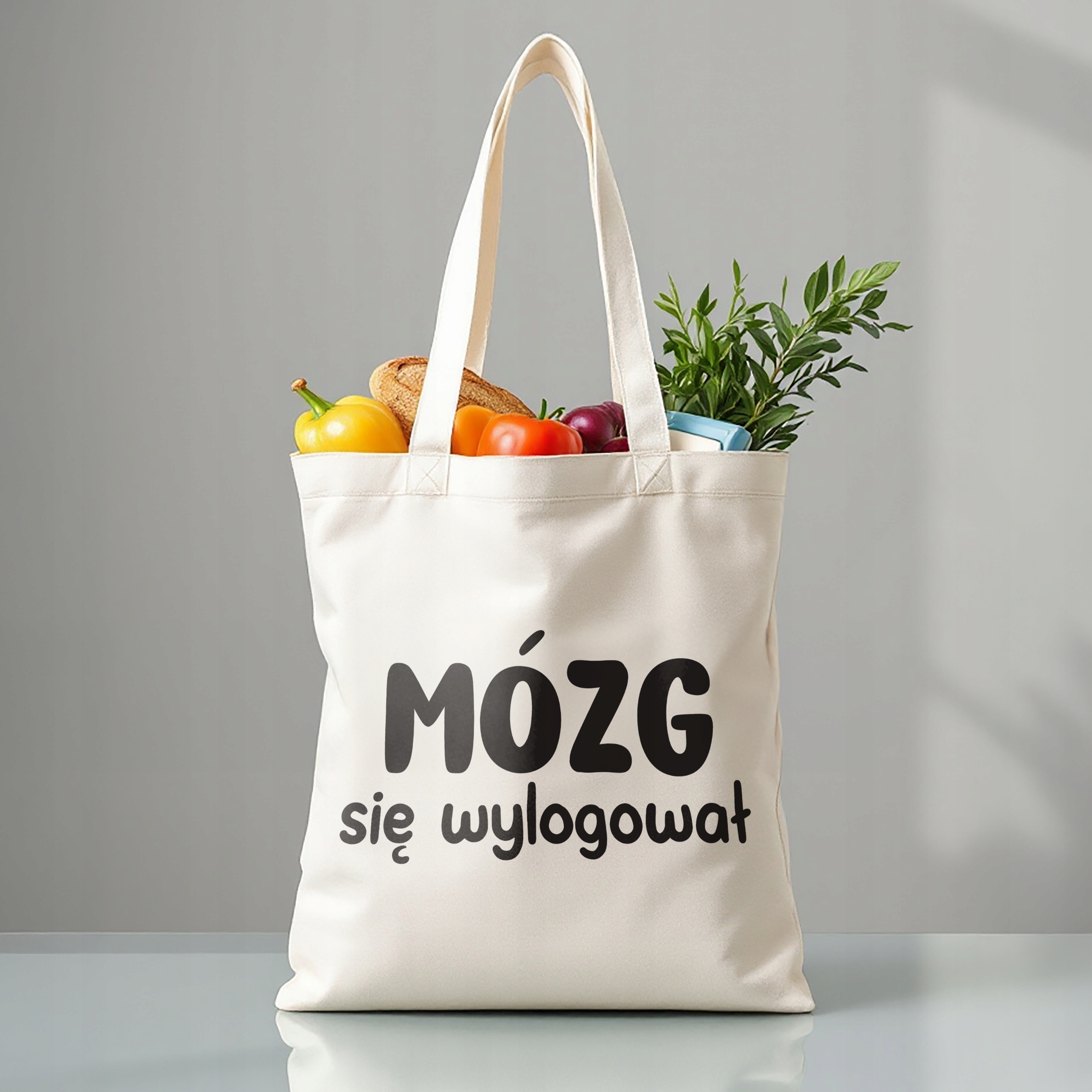 Torba bawełniana premium Mózg Się Wylogował Zabawny Prezent