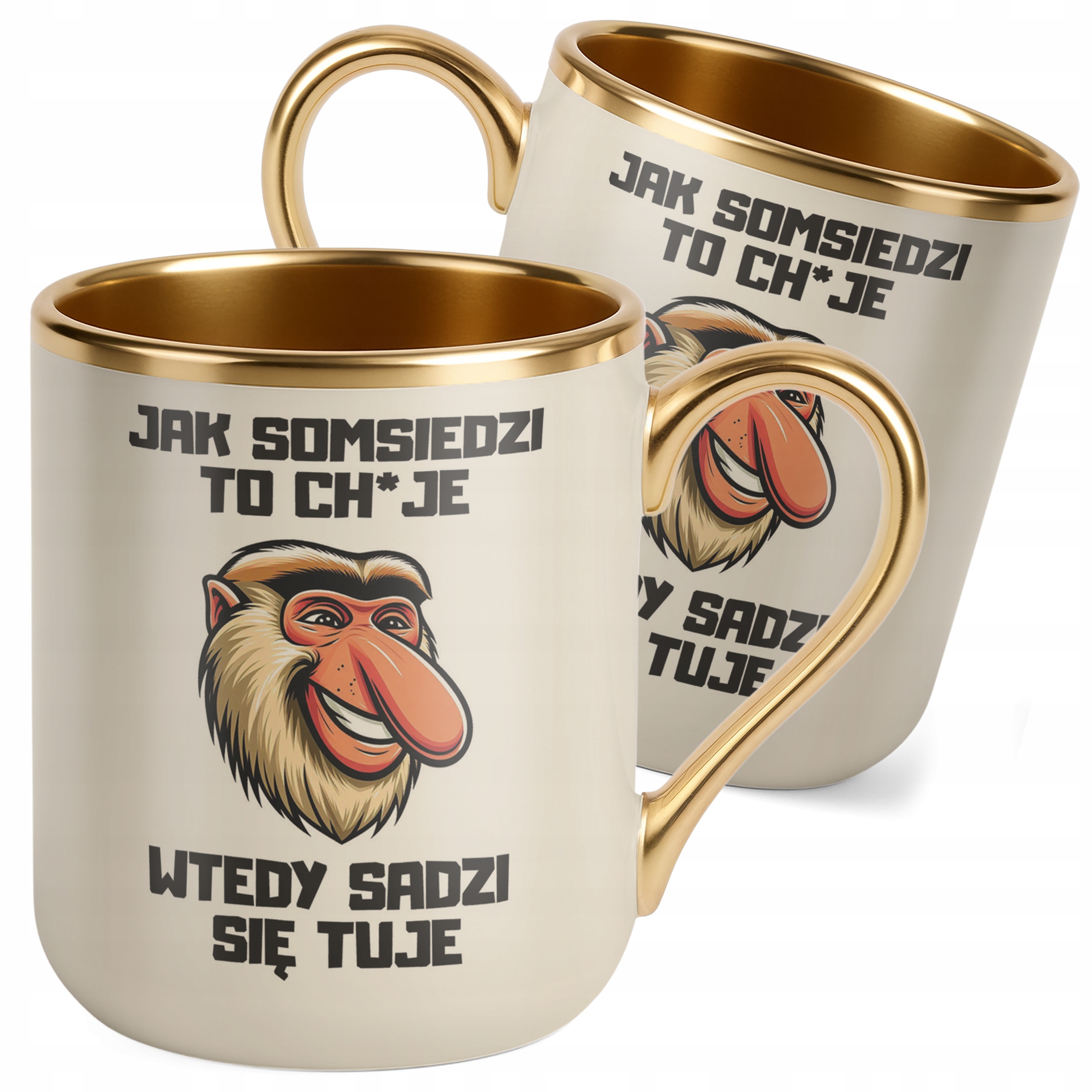 Kubek Premium Złoty Ecru Janusz Nosacz To Co Szwagier Zabawny Prezent