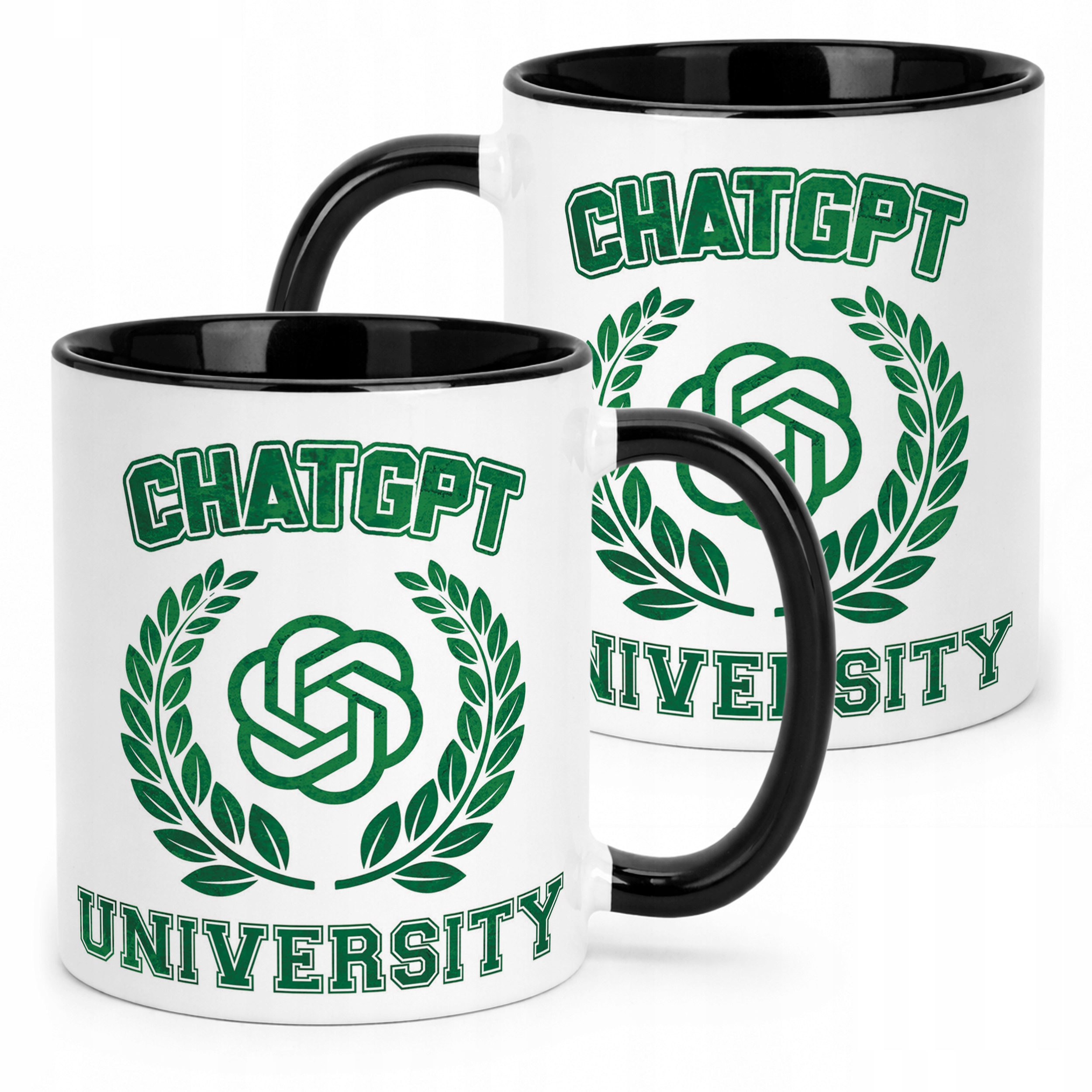 Kubek Czarny ChatGPT University Zabawny Prezent Upominek