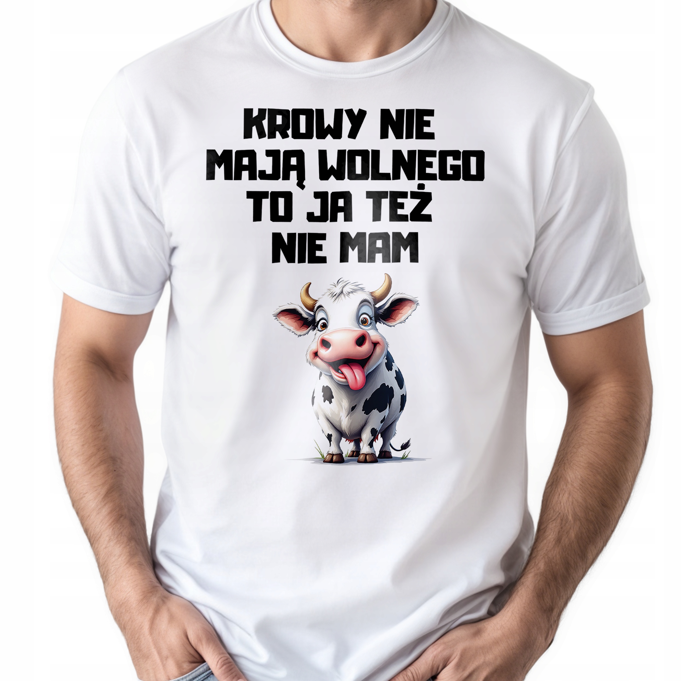 Koszulka biała męska Dla Rolnika Zabawny Prezent Upominek