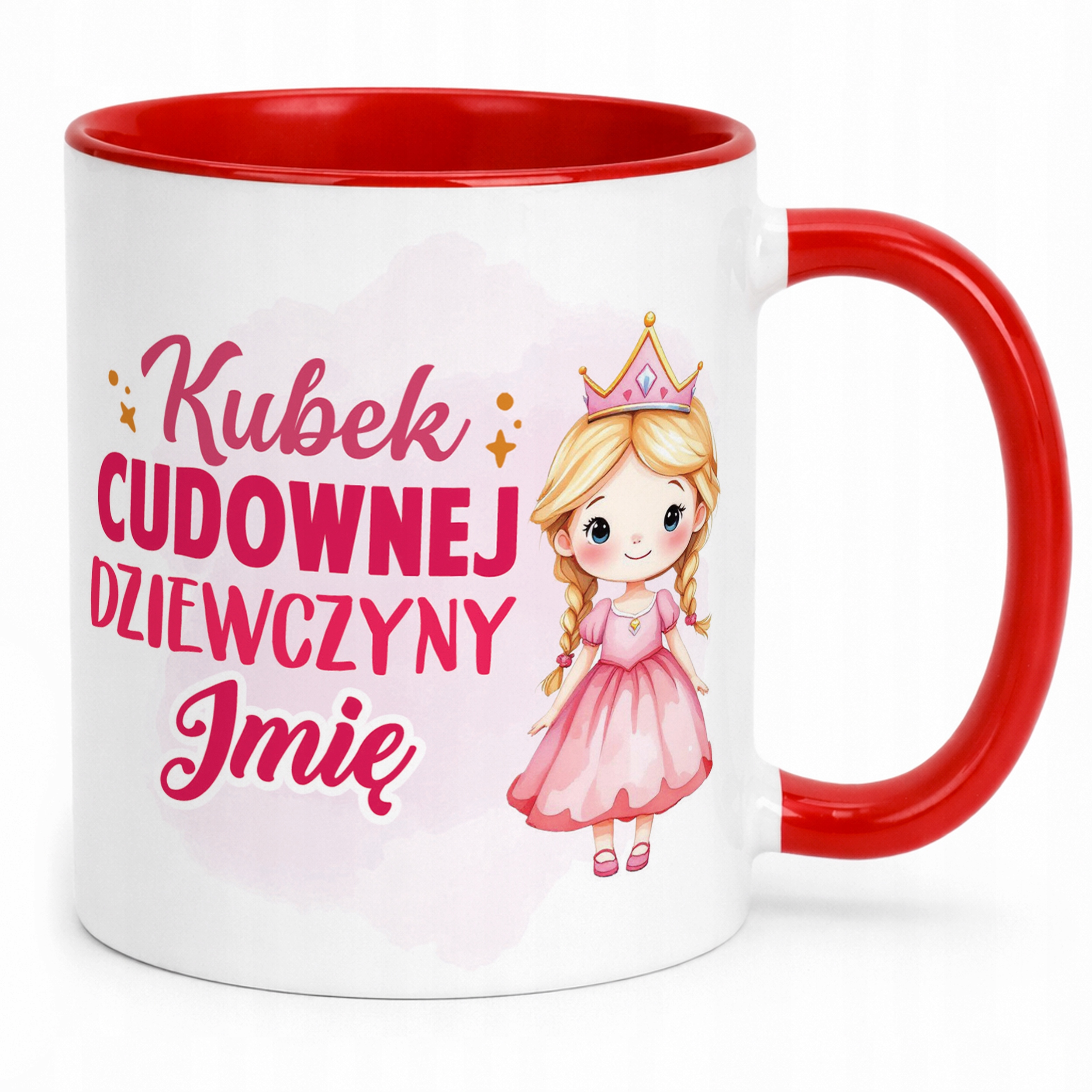 Kubek Czerwony Personalizowany Dzień Kobiet Dla Dziewczynki Prezent