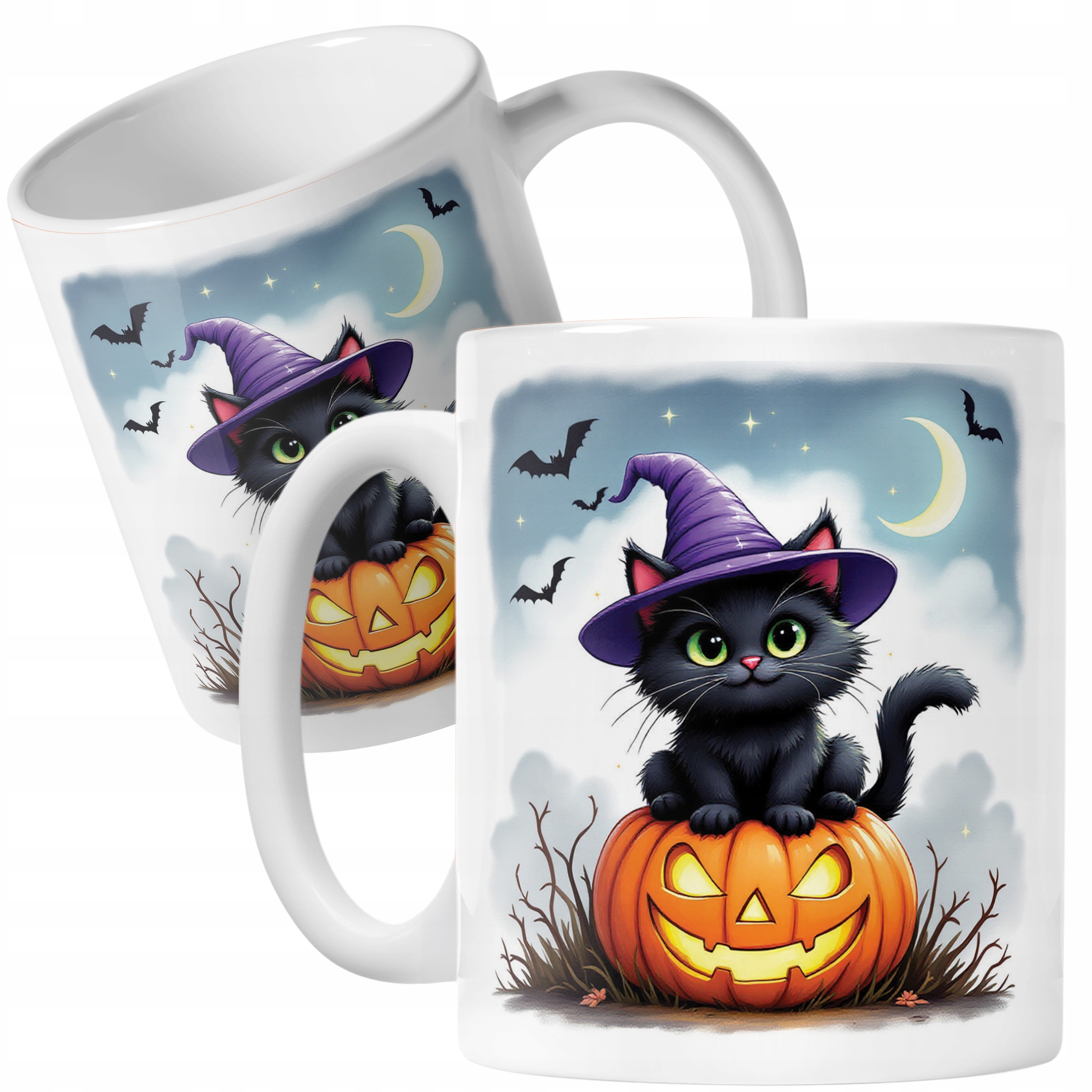 Kubek ceramiczny Halloween Kot Dynia Jesień Prezent Upominek