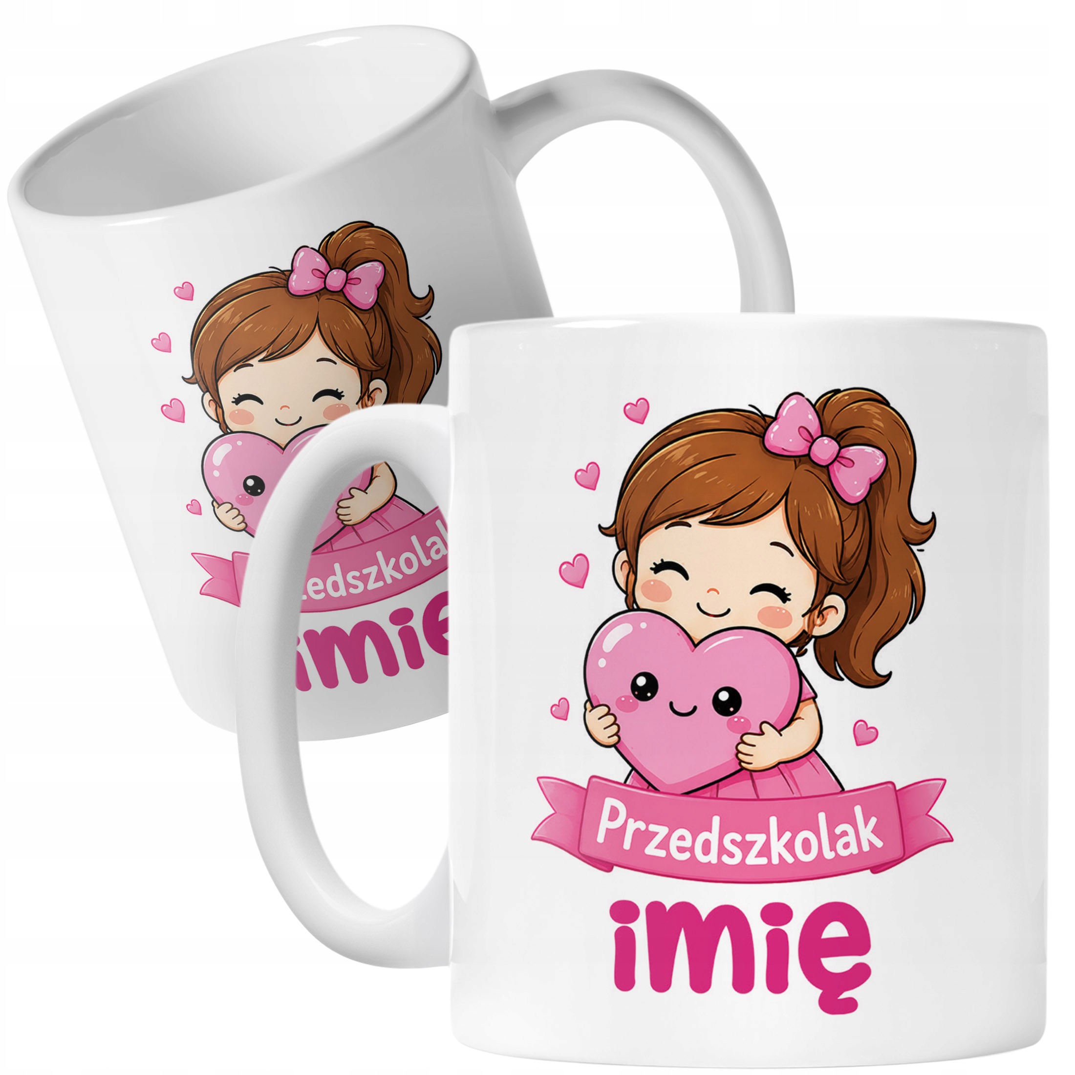 Biały Kubek z nadrukiem personalizowany Przedszkolak Szkoła Dla Dzieci