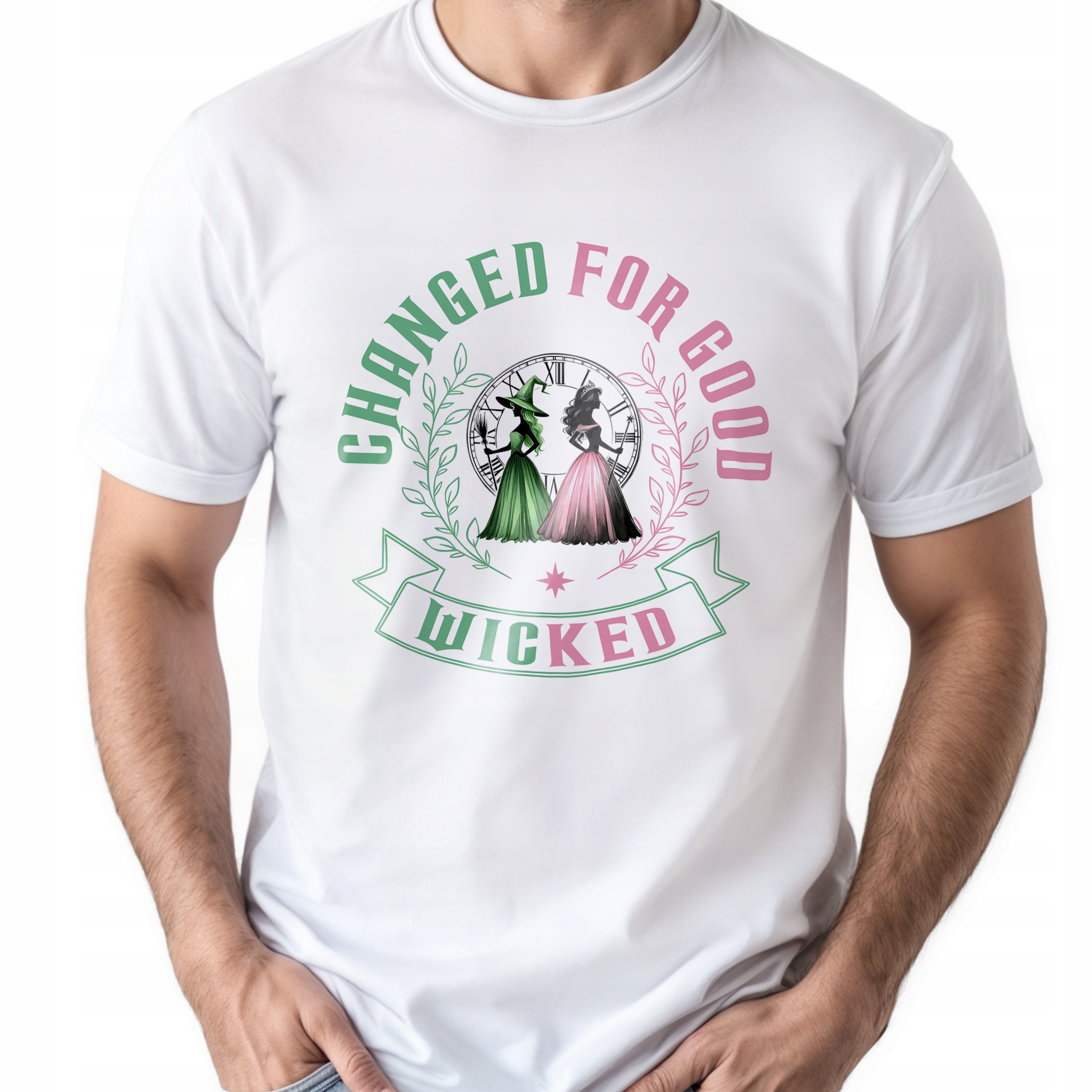 Koszulka biała męska Wicked For Good Oz Elphaba Glinda r. 3XL