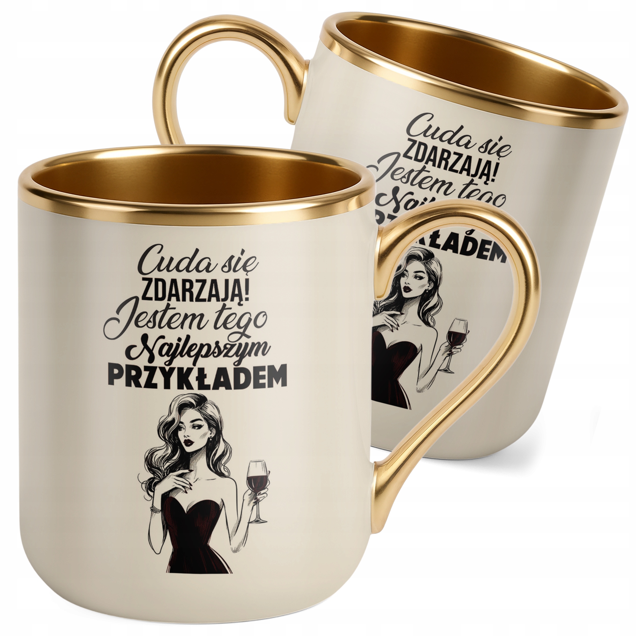 Kubek Premium Złoty Ecru Niby Nie Ma Ideałów A Jednak Jestem Prezent
