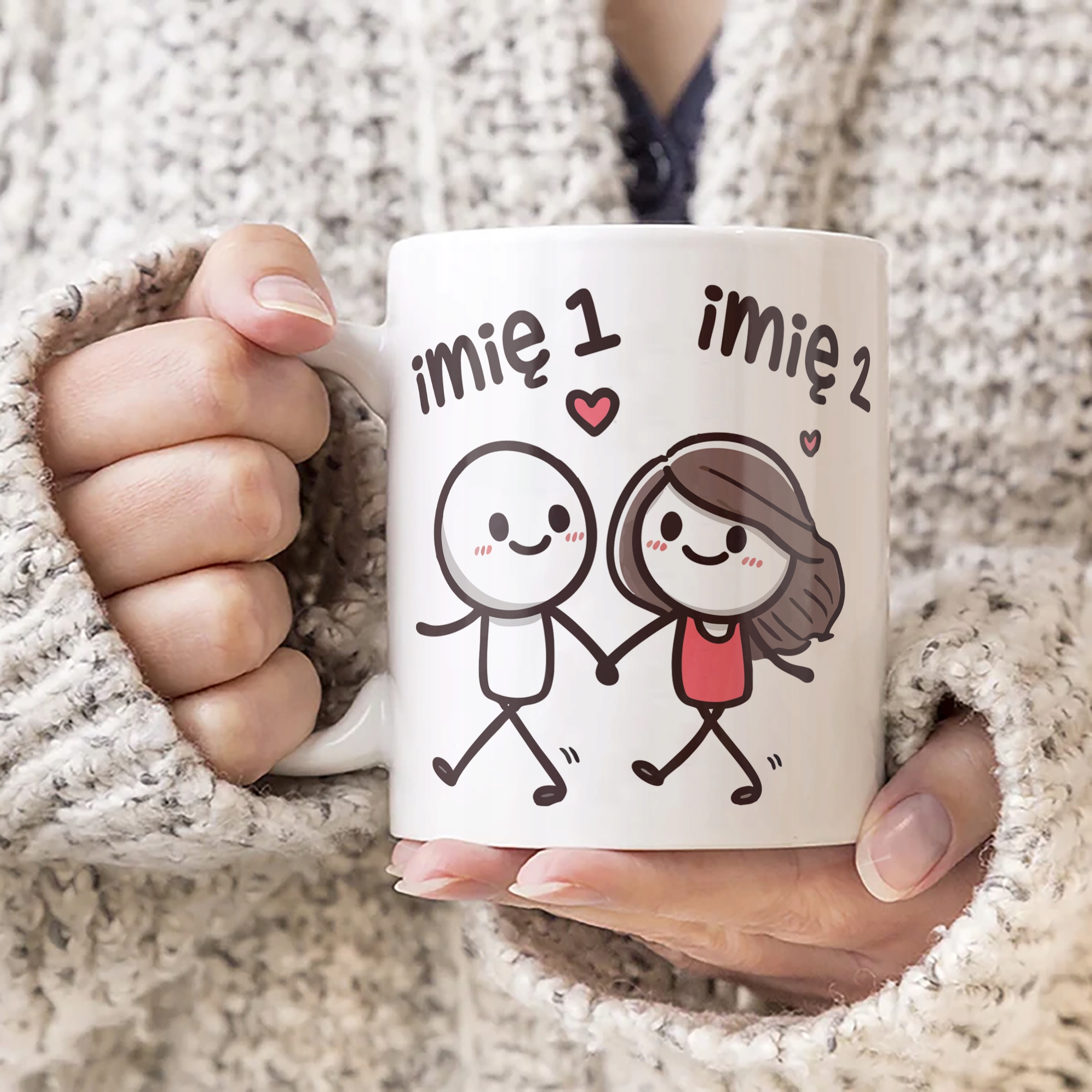 Kubek ceramiczny Personalizowany Walentynki Z imionami Dla Pary Prezent