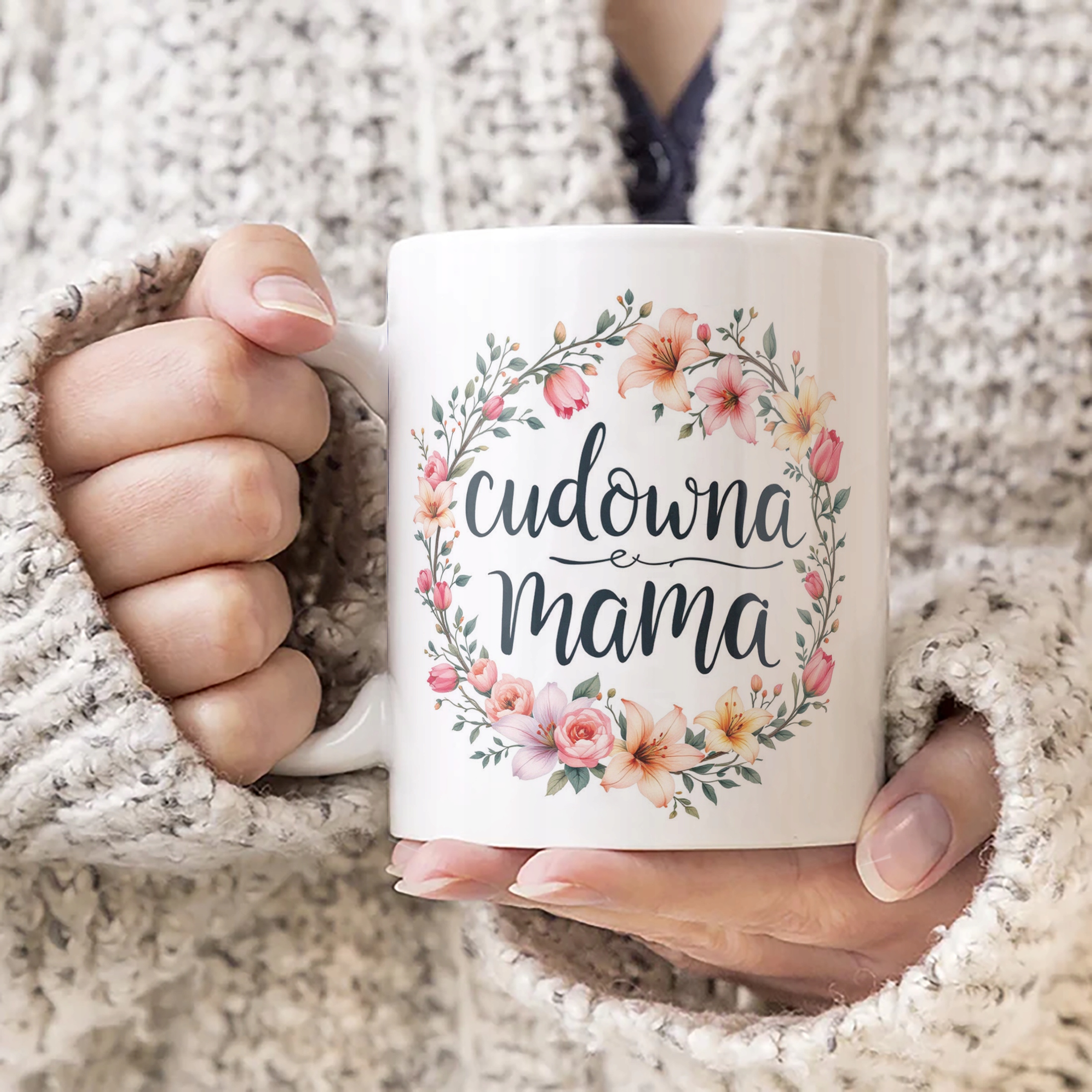 Kubek ceramiczny Dzień Matki Dla Mamy Prezent Upominek Cudowna Mama