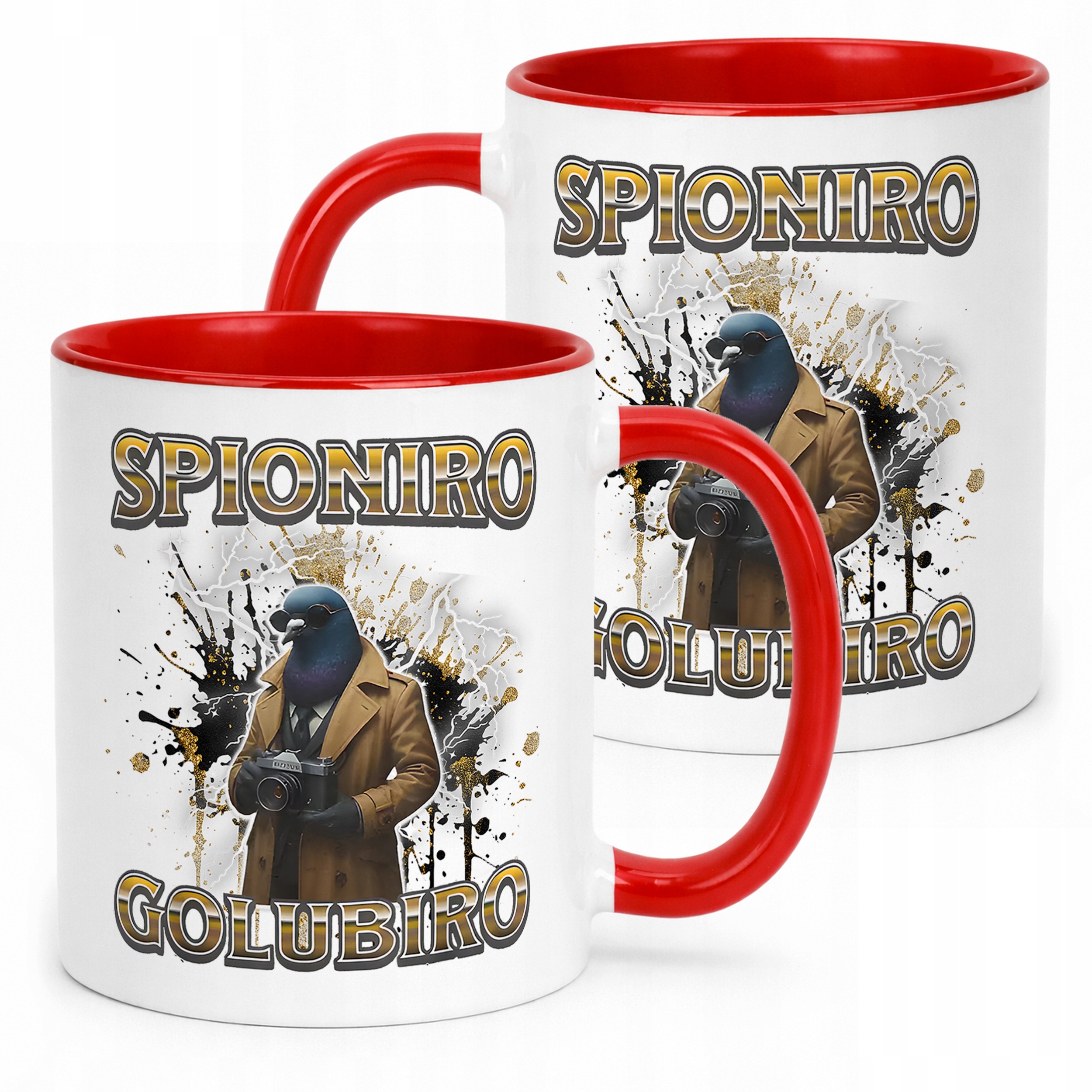 Kubek ceramiczny Spioniero Golubino viral tiktok mem