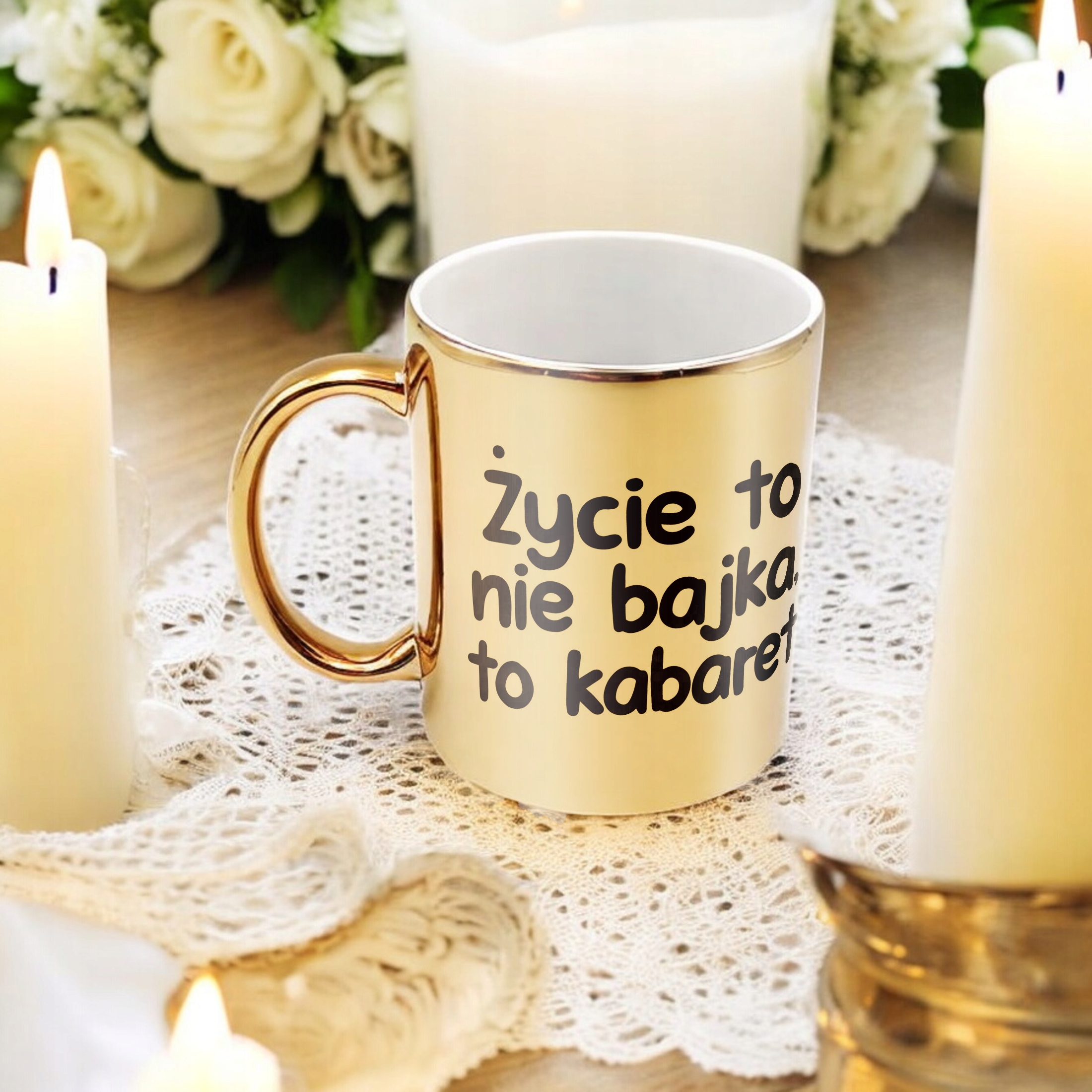 Złoty Kubek Życie To Nie Bajka Śmieszny Zabawny Prezent
