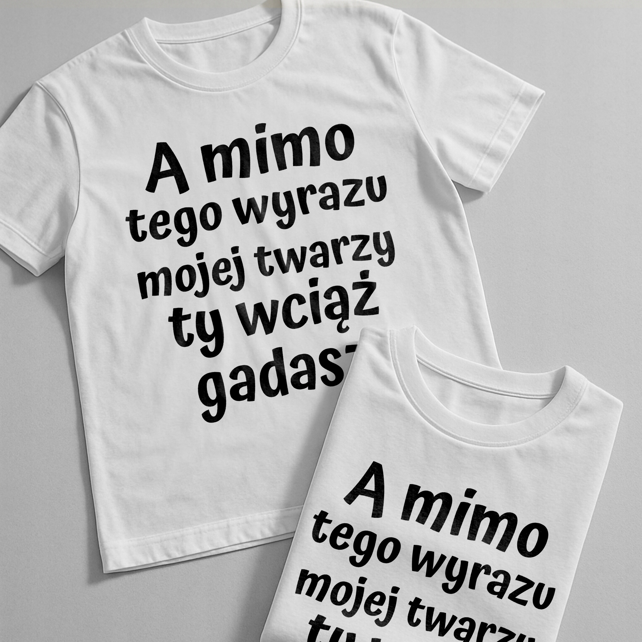 Koszulka biała męska A Mimo Tego Wyrazu Mojej Twarzy r. 3XL