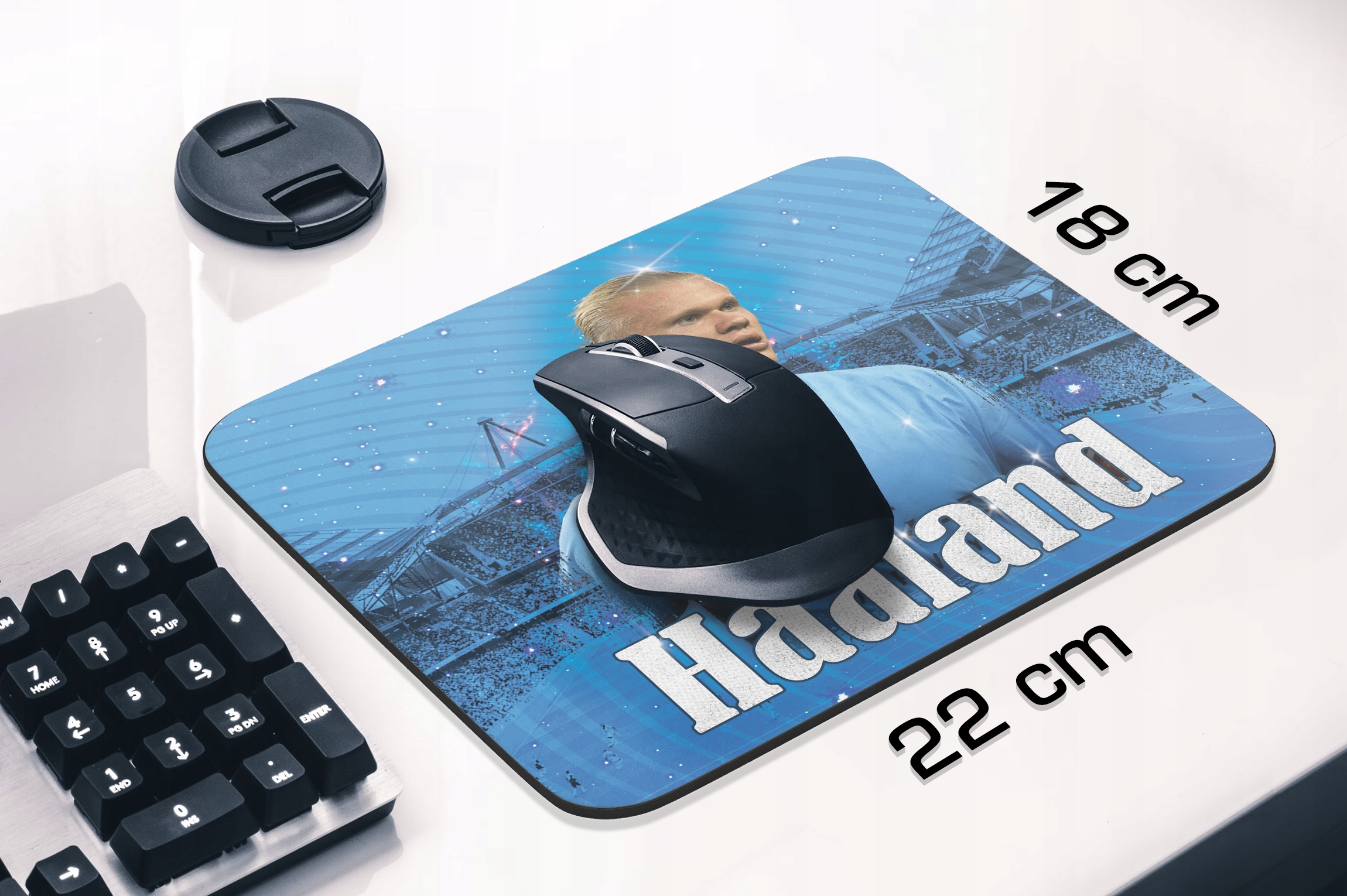 Podkładka pod mysz 22×18 cm Haaland dla kibiców Manchester City