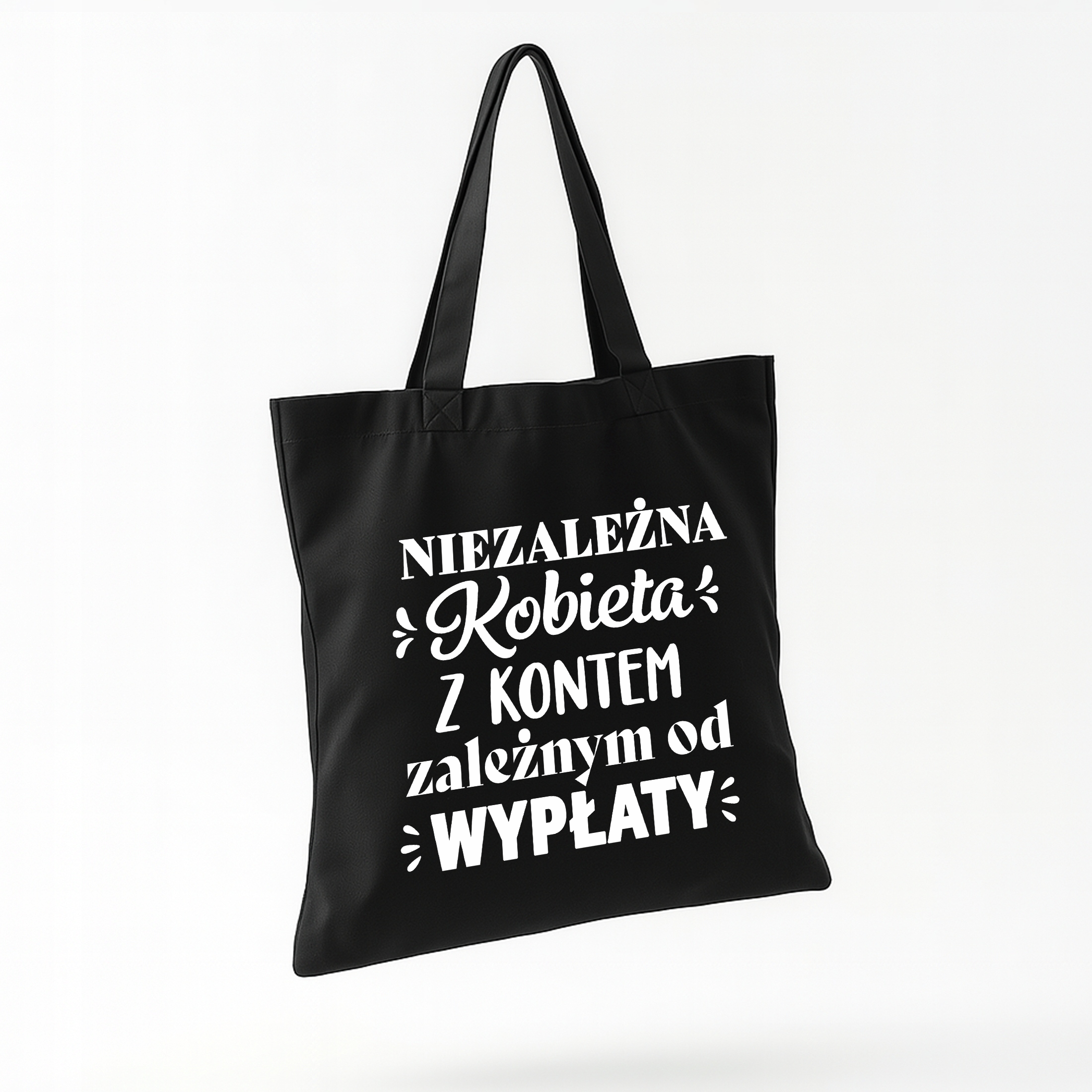Torba bawełniana czarna na zakupy Dzień Kobiet Dla Kobiety Prezent