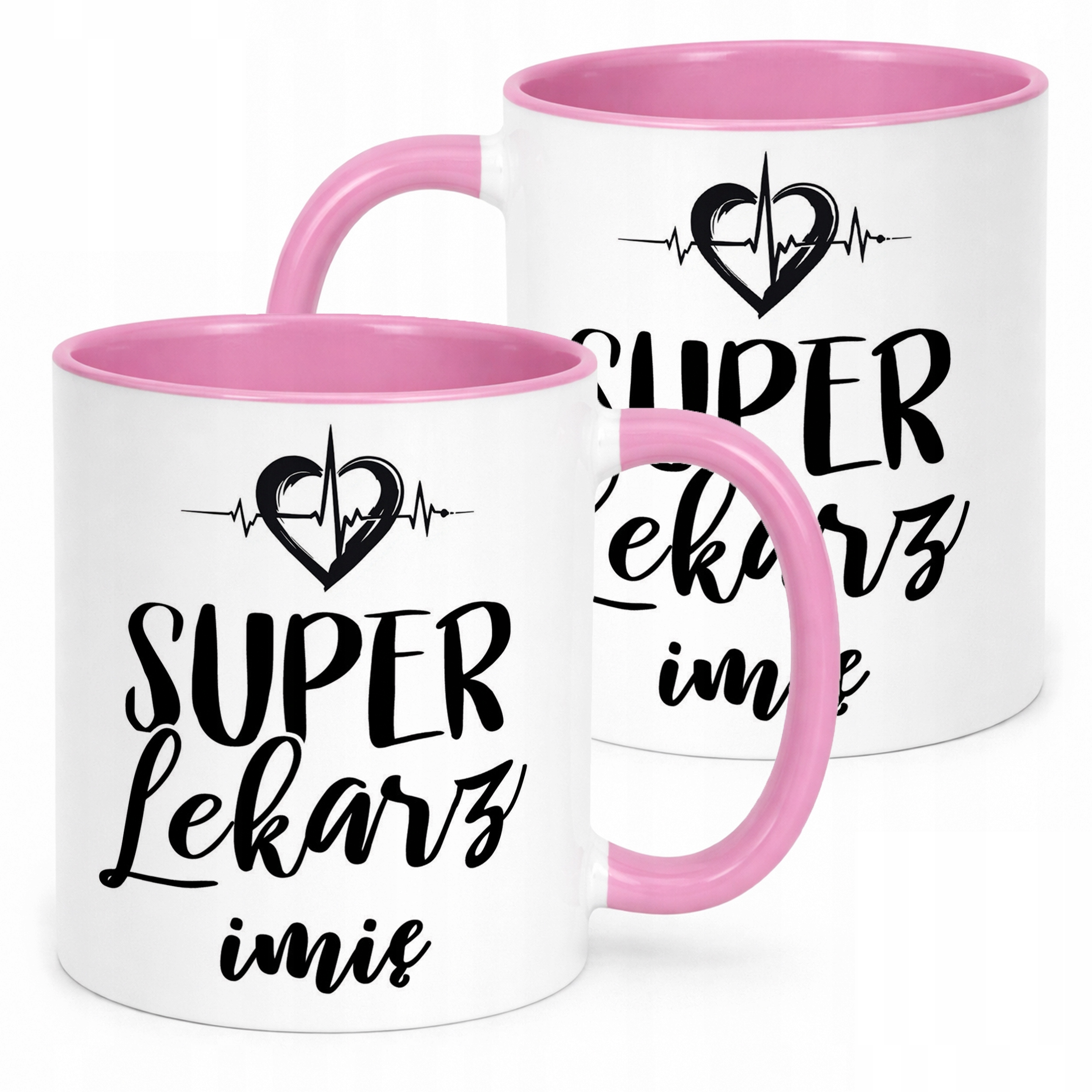 Kubek Różowy Personalizowany Super Lekarz Prezent Upominek