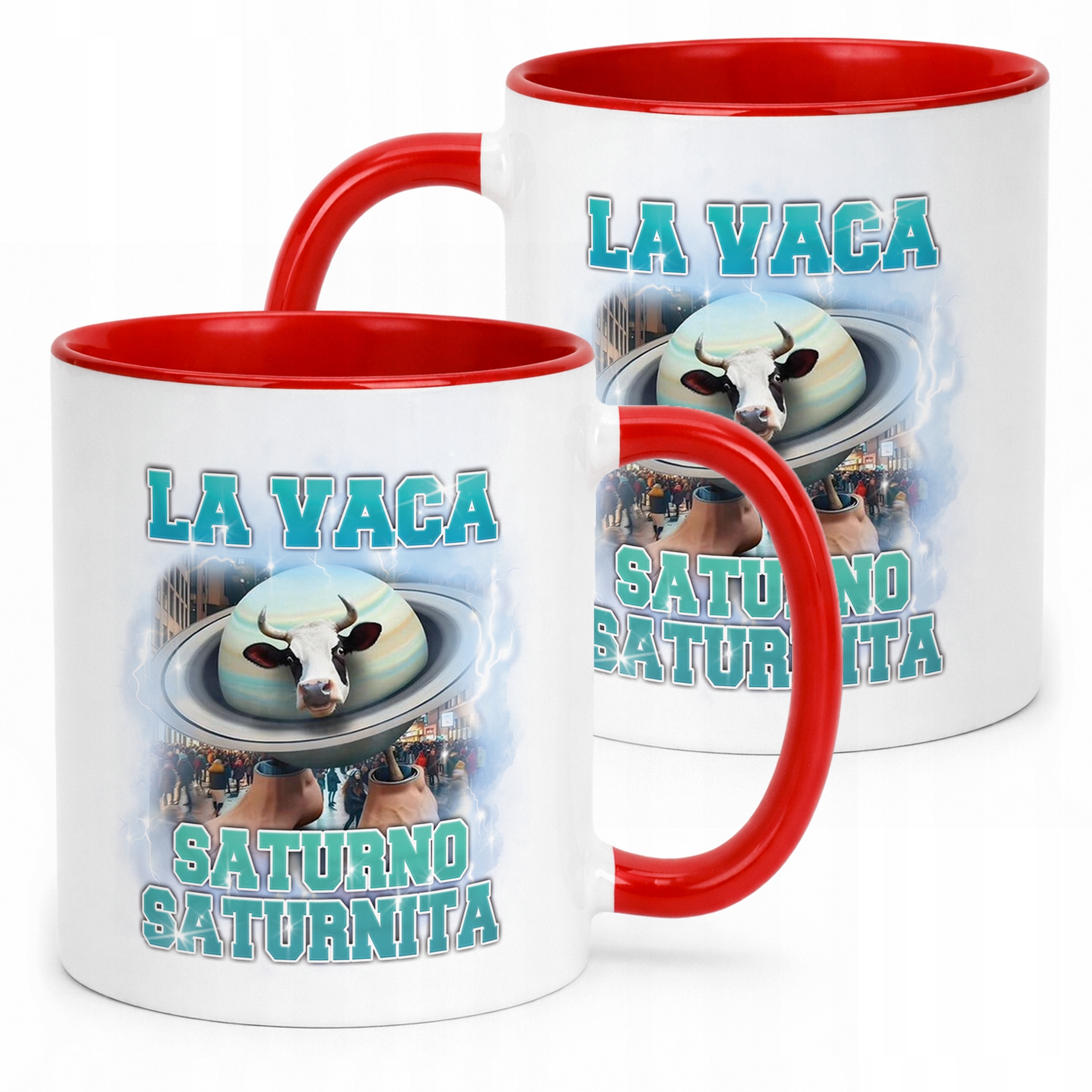 Kubek ceramiczny BRAINROT Saturno Saturnita Memy Zabawny TikTok Viral