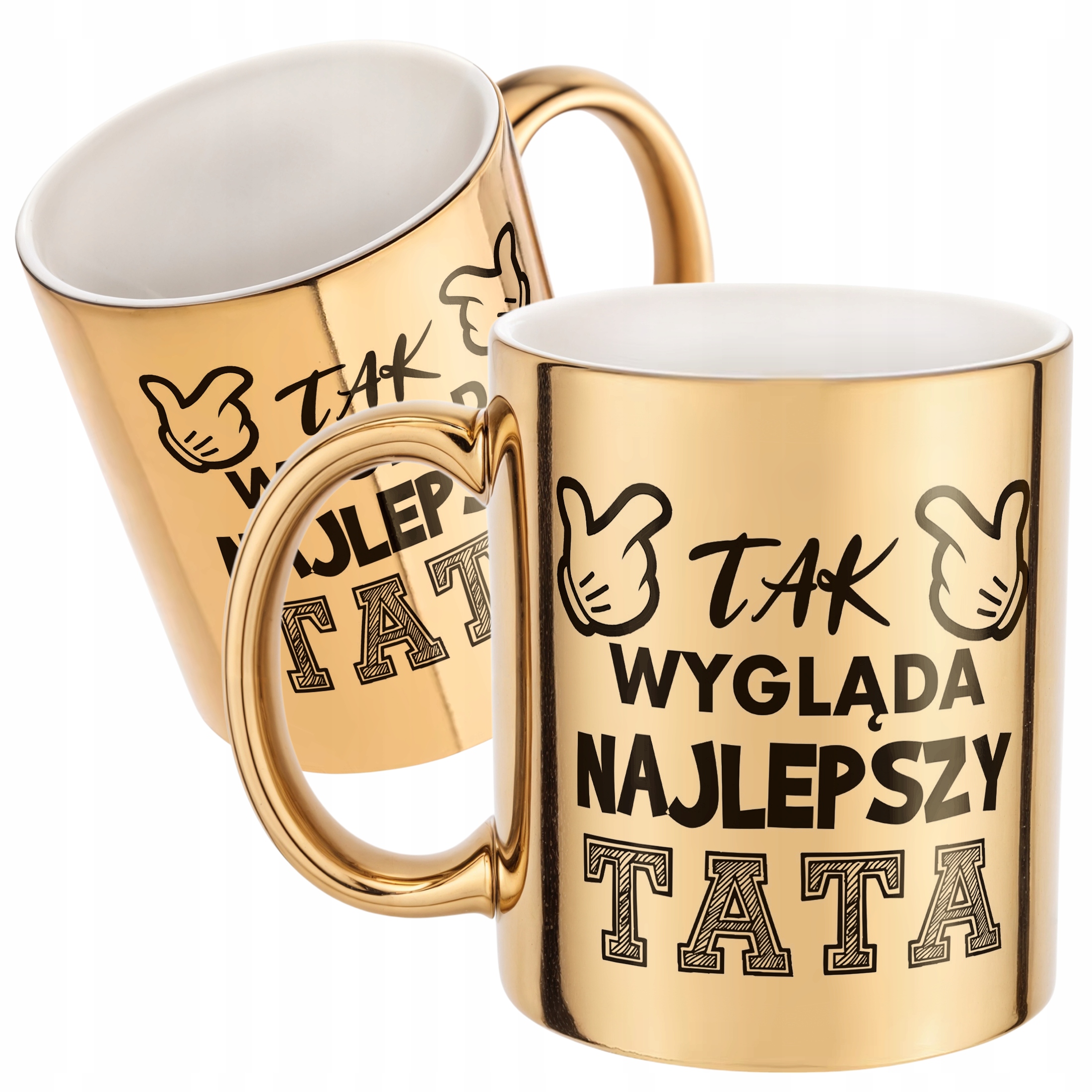 Złoty Kubek Dzień Ojca Dla Taty Tak Wygląda Najlepszy Tata Prezent
