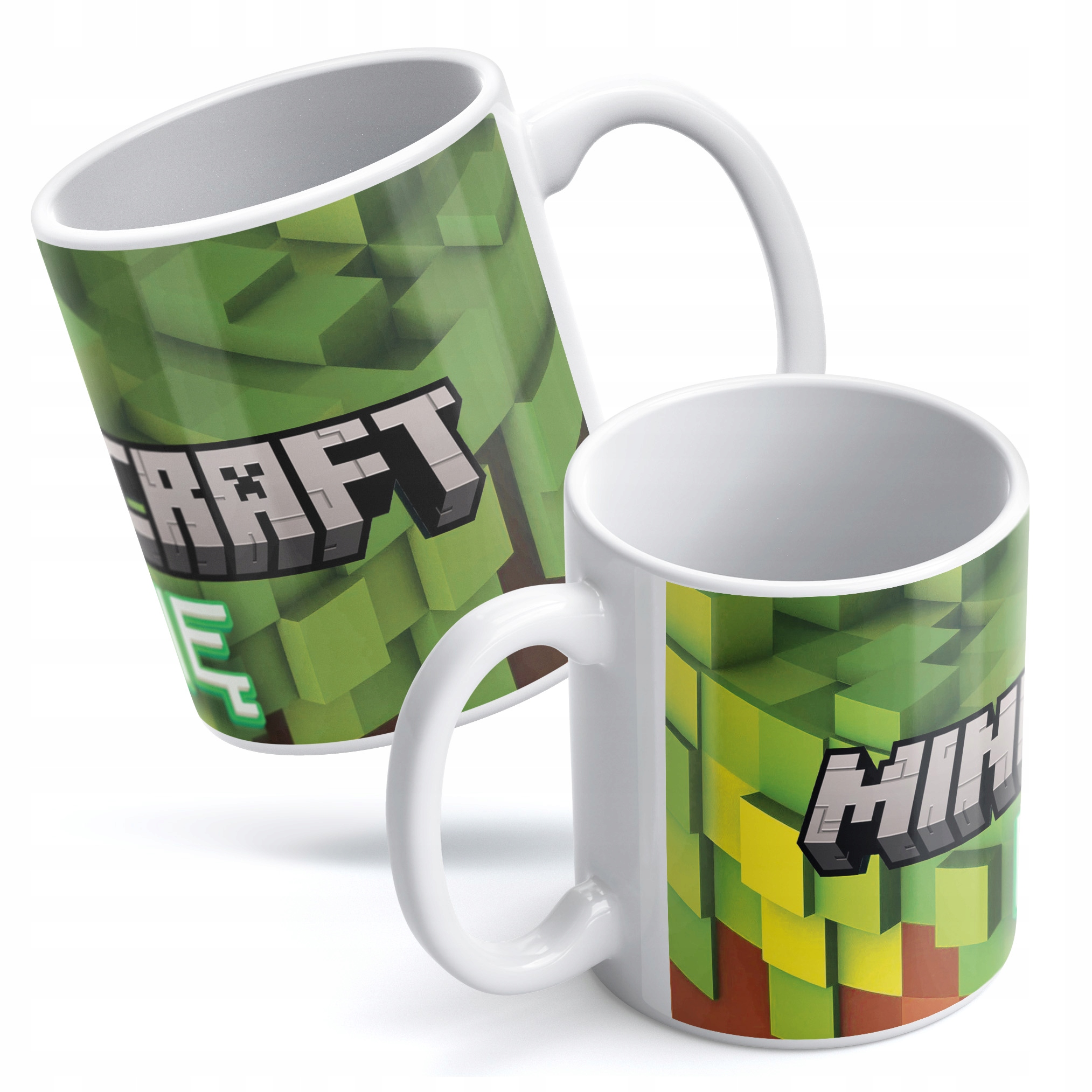 Zestaw Personalizowany Kubek + Poduszka 38×38 cm Dla Graczy Minecraft