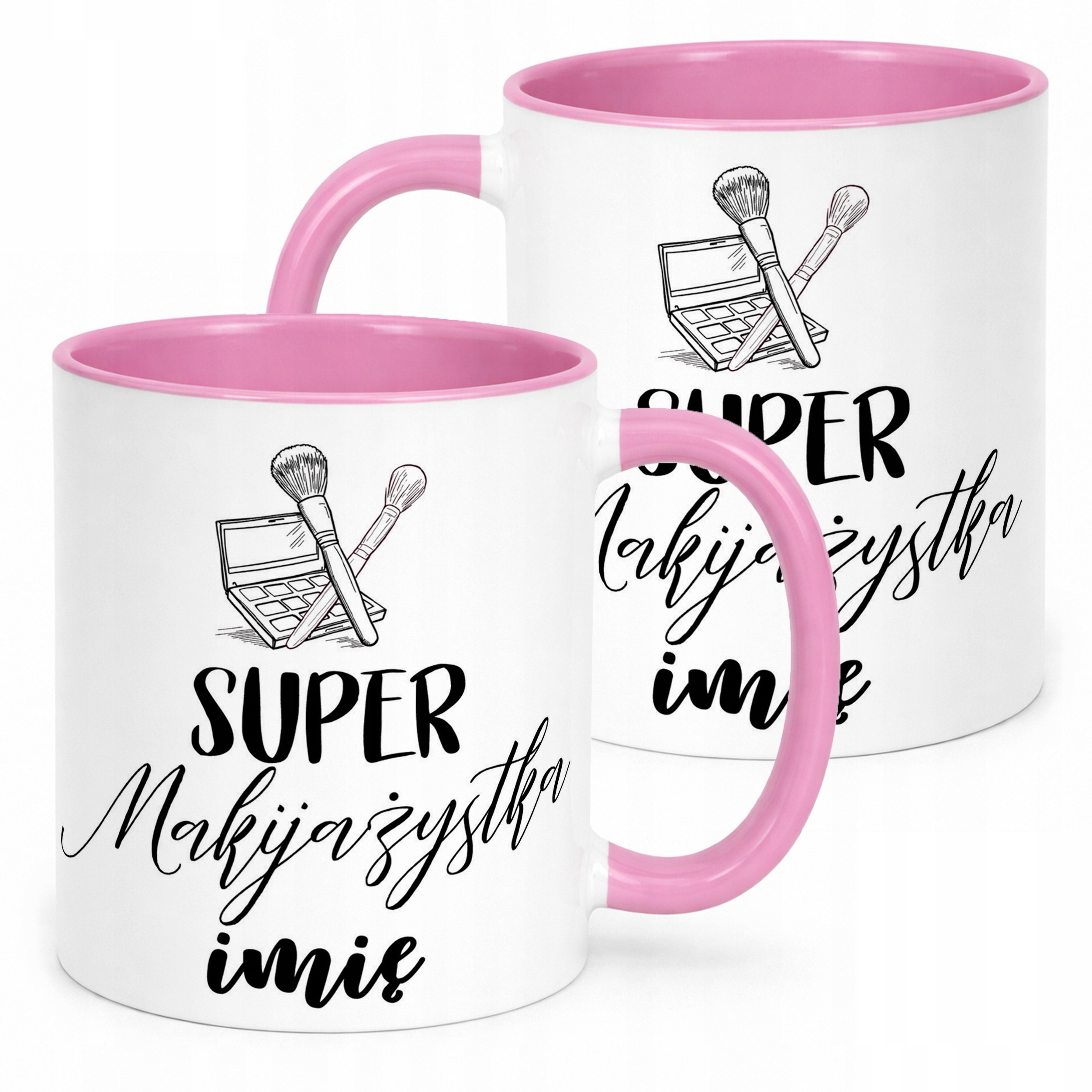Kubek Różowy Personalizowany Super Makijażystka Prezent