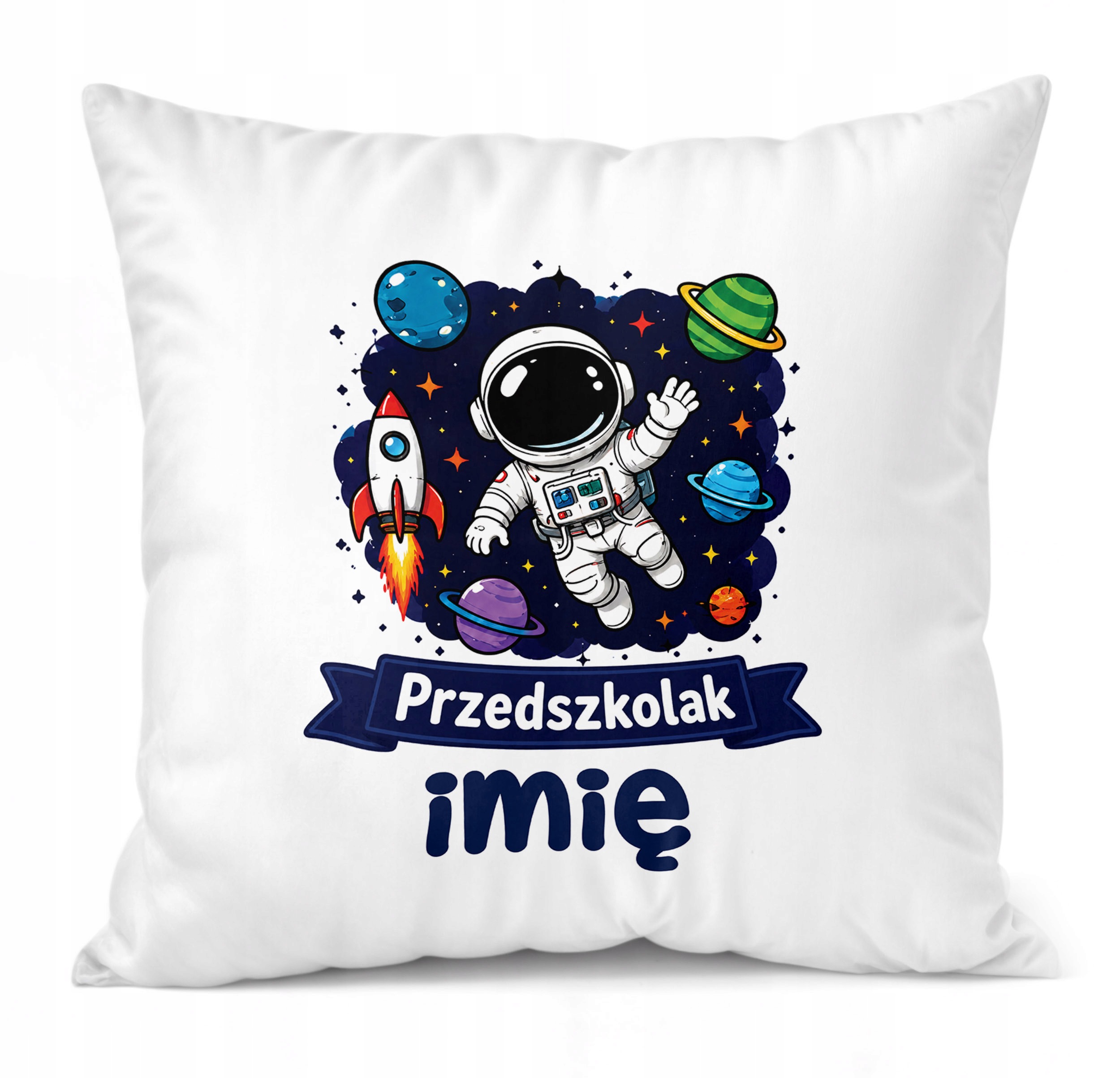 Zestaw Personalizowany Kubek Czerwony Poduszka Przedszkolak Astronauta