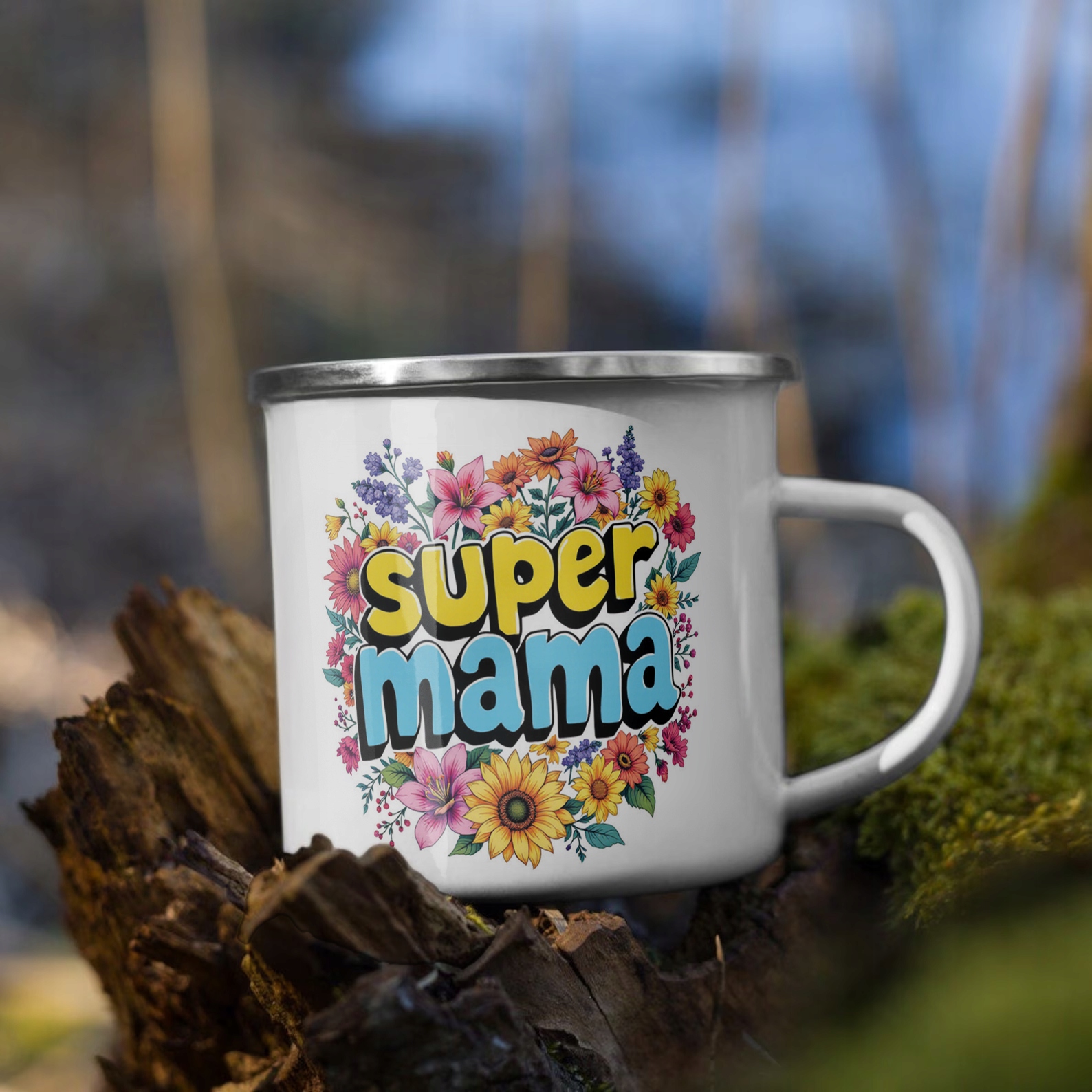 Emaliowany Kubek Garnuszek Dzień Matki Dla Mamy Prezent Super Mama