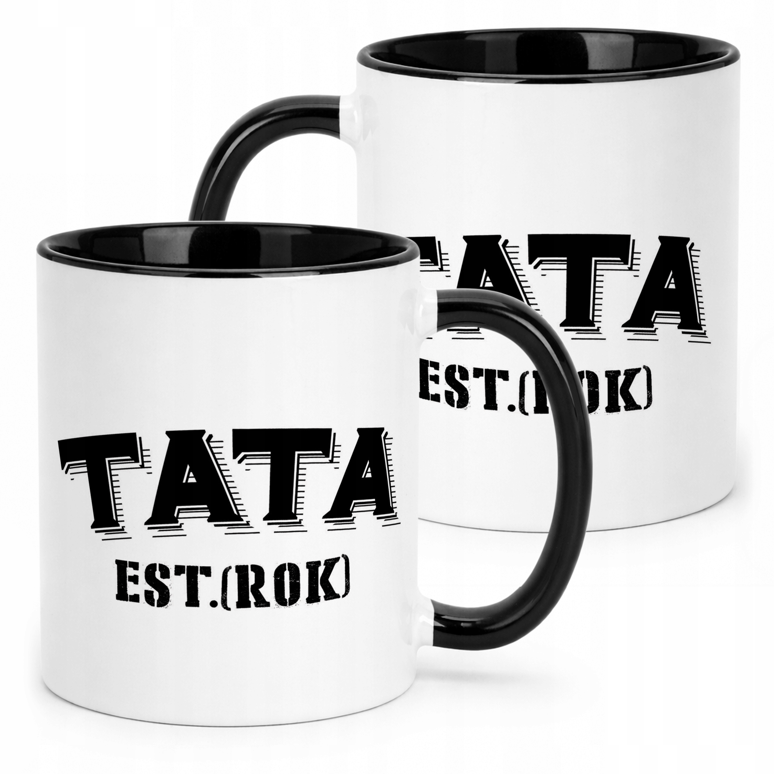 Kubek Czarny Personalizowany Dzień Ojca Tata Rok Prezent
