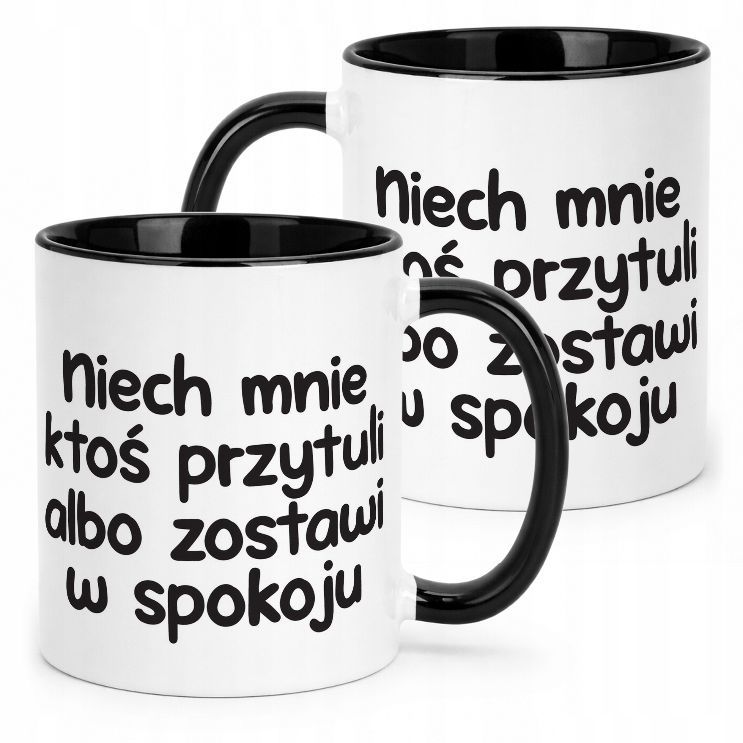 Kubek Czarny Niech Mnie Ktoś Przytuli Śmieszny Zabawny Prezent
