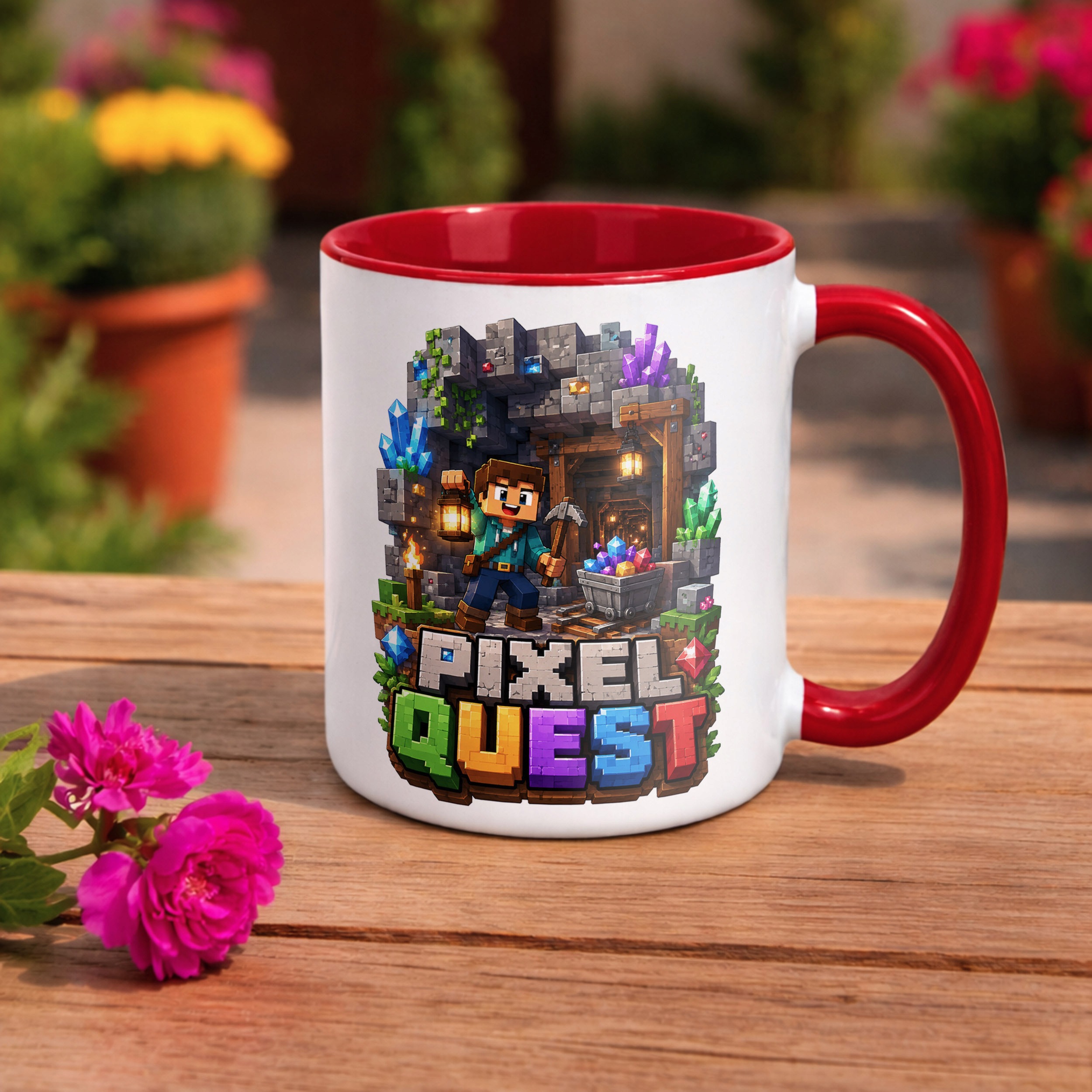 Zestaw Plecak Worek Kubek Czerwony Z Nadrukiem PIXEL Gra Dla Dzieci