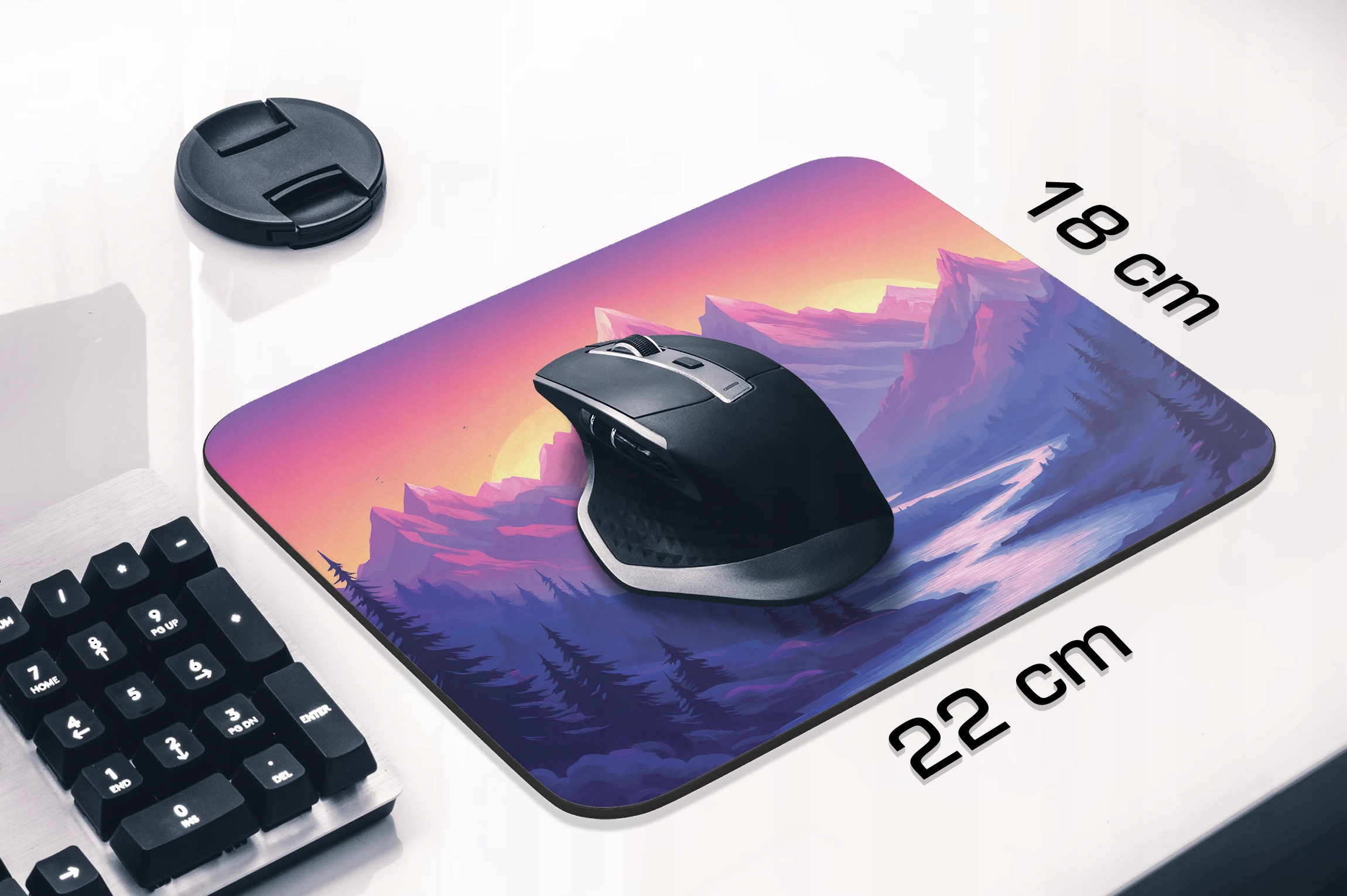 Podkładka pod mysz 22×18 cm Las Rzeka Mgła Góry
