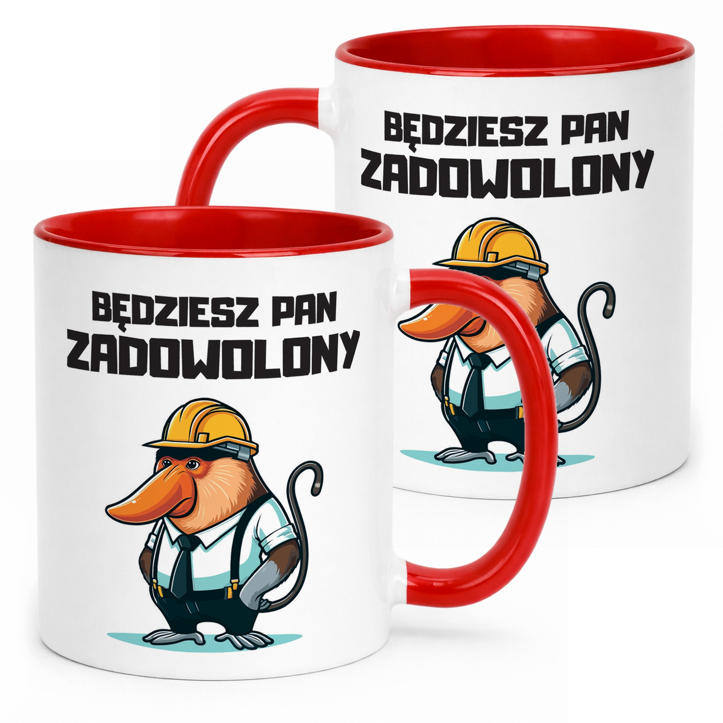 Kubek Czerwony Janusz Nosacz Do Pracy Zabawny Prezent Upominek