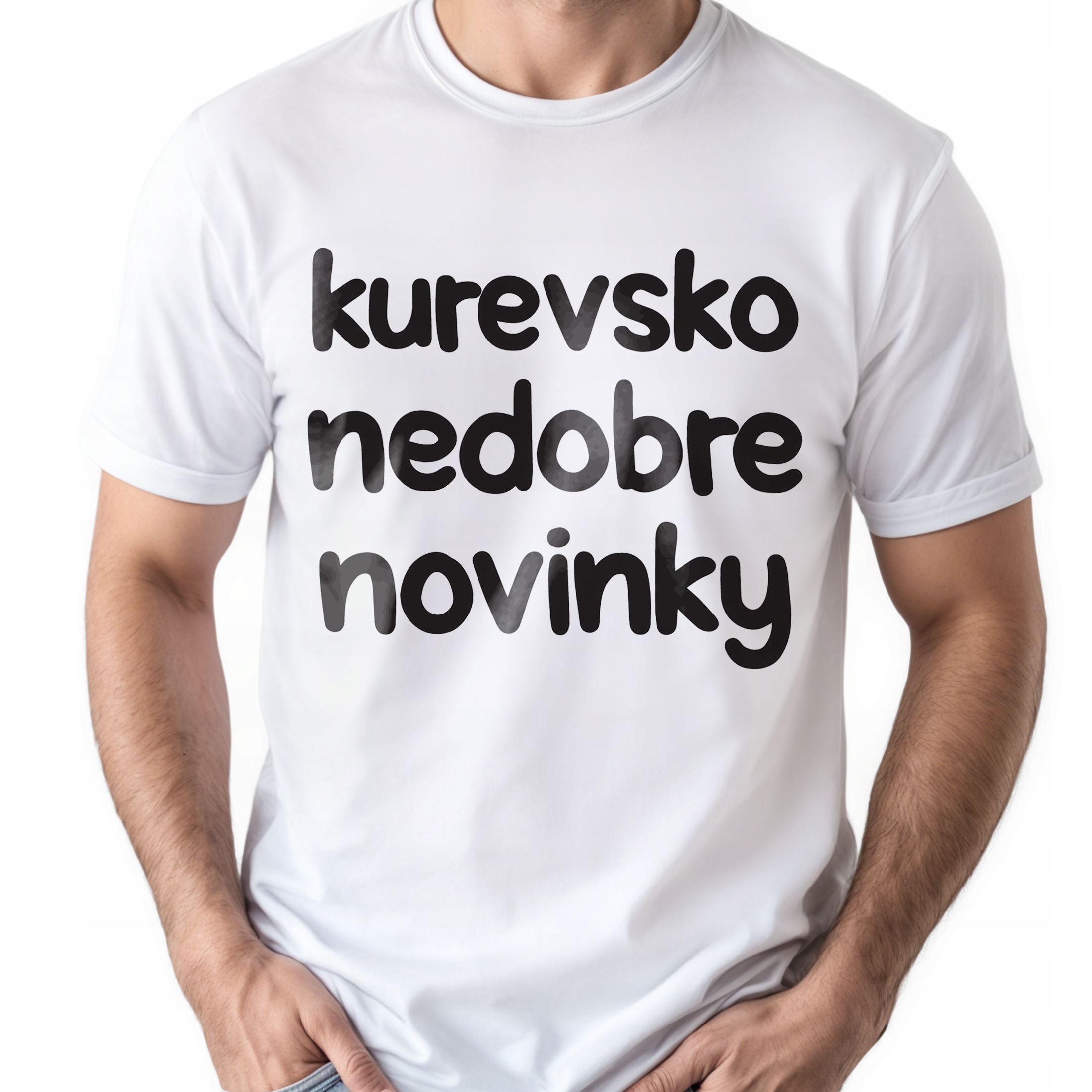 Koszulka biała męska Ku**vsko Nedobre Novinky Zabawny Prezent r. 3XL