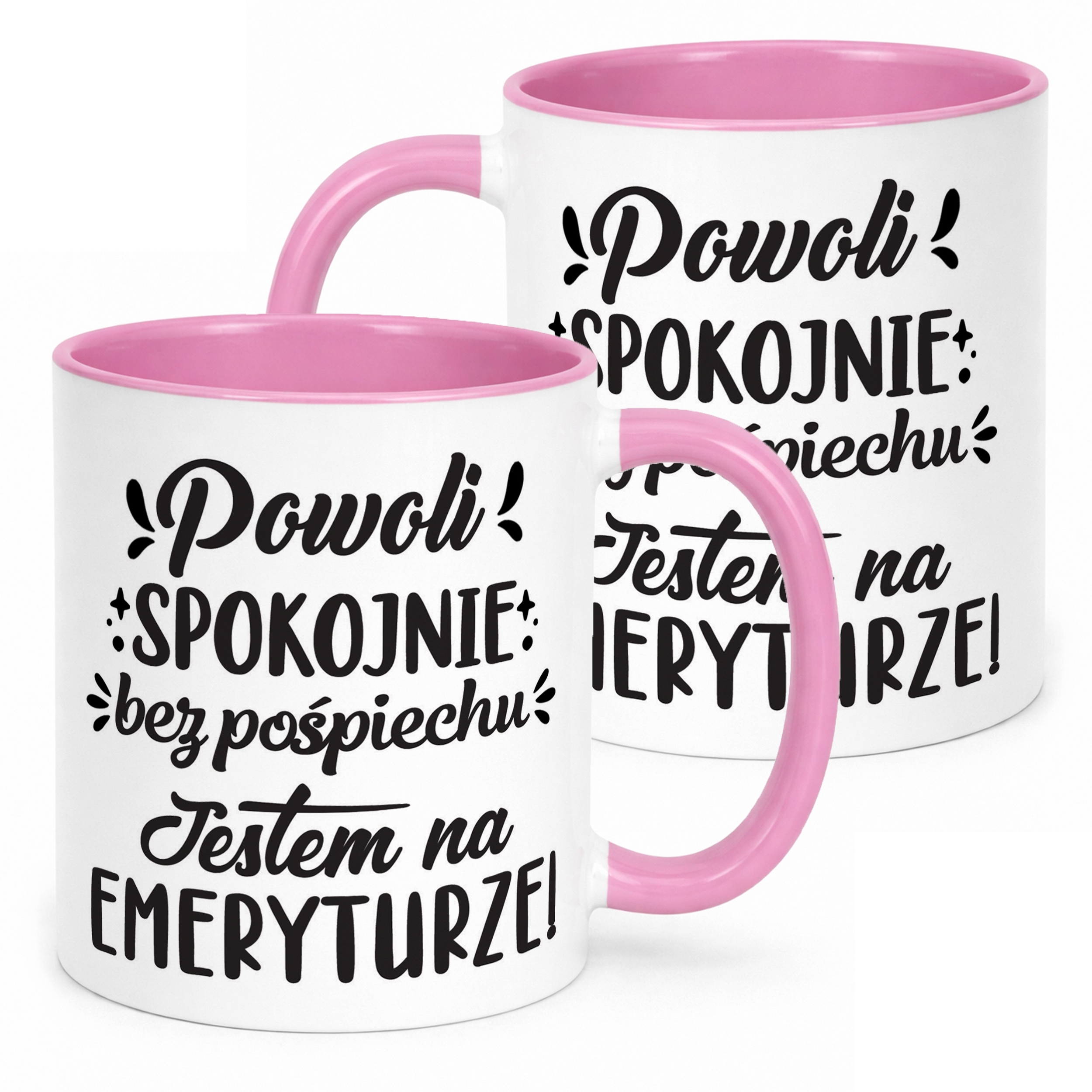 Kubek Różowy z okazji Emerytury Dla Emeryta Emerytki Prezent Upominek