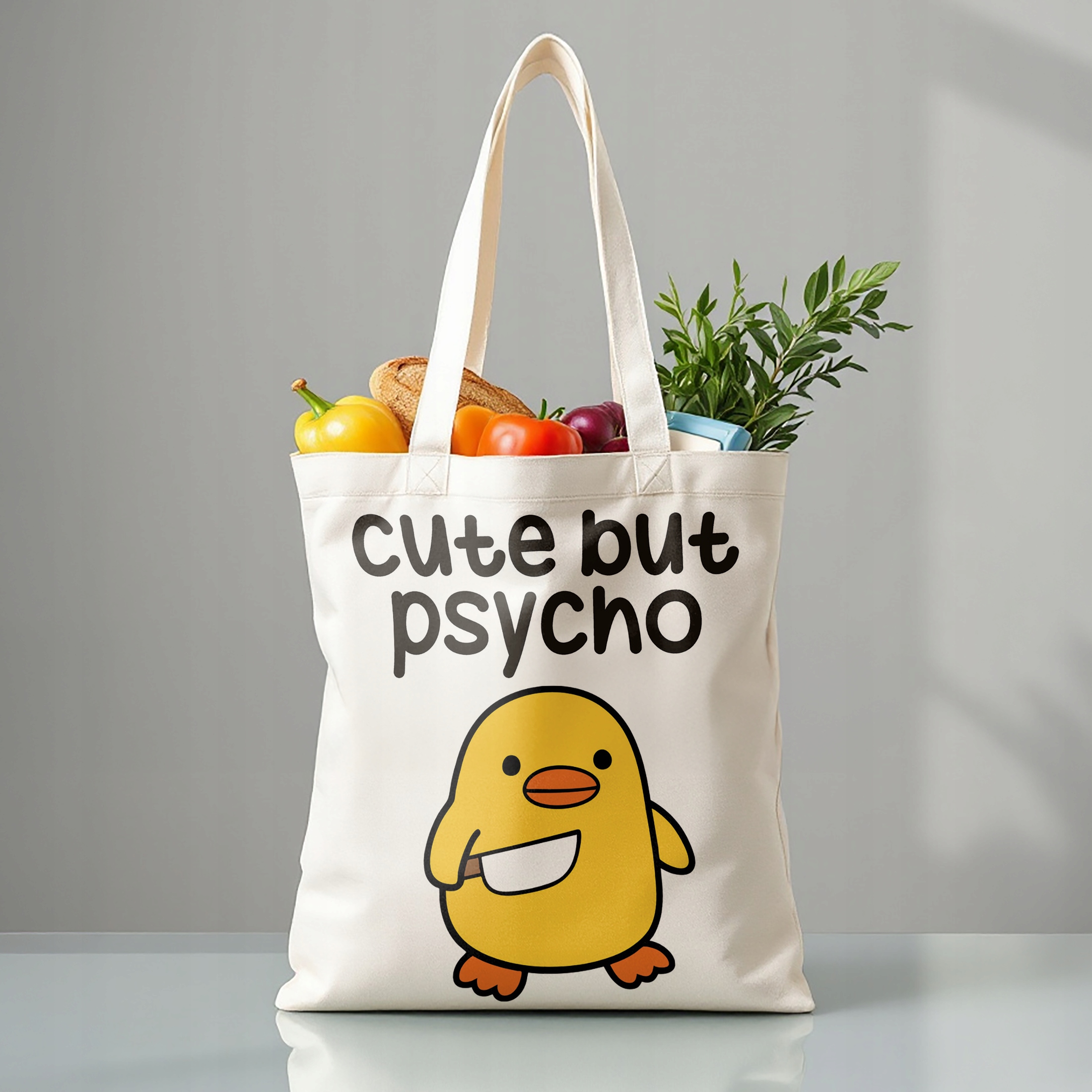 Torba bawełniana premium Cute But Psycho Zabawny Prezent