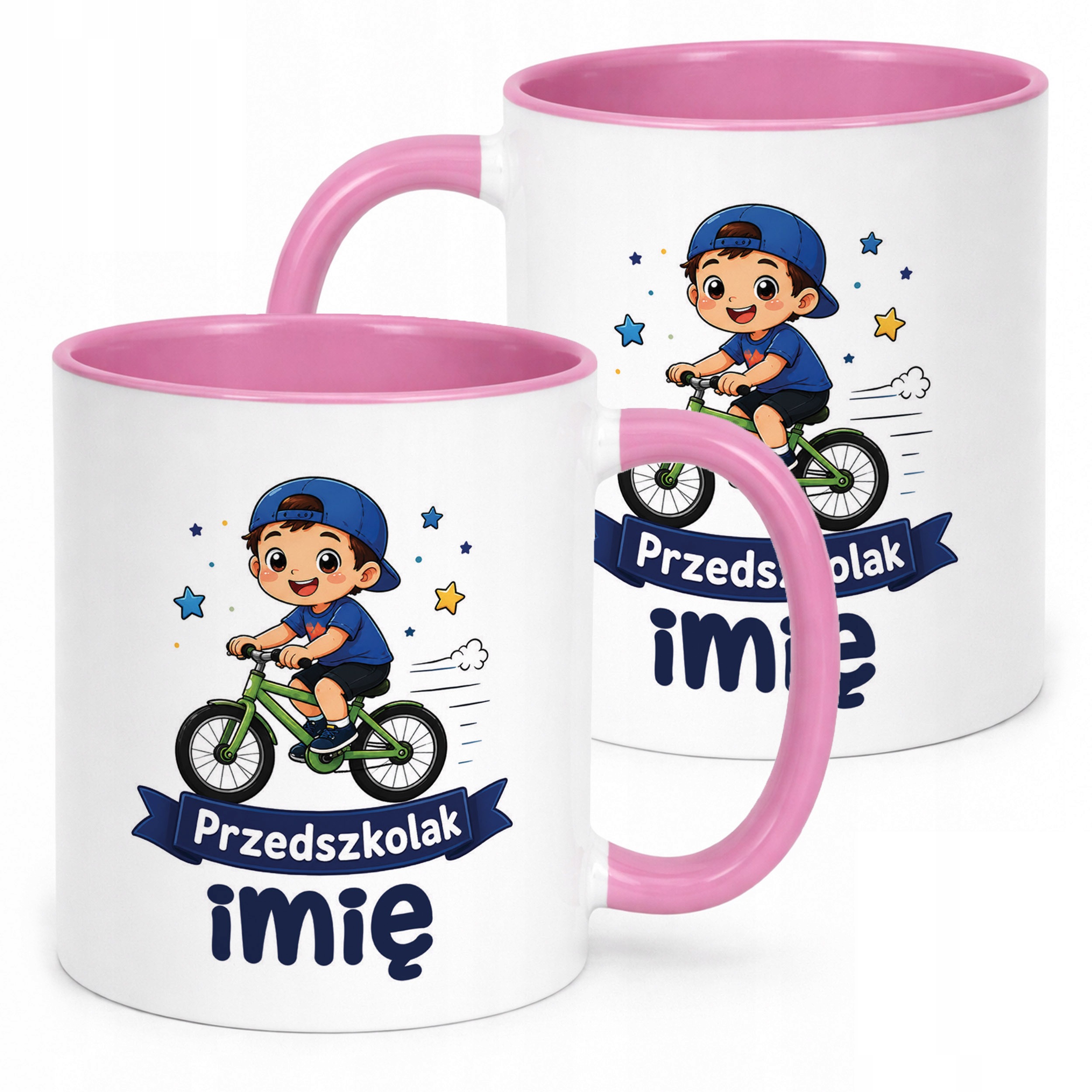 Kubek Różowy z nadrukiem personalizowany Przedszkolak Szkoła Dla Dzieci