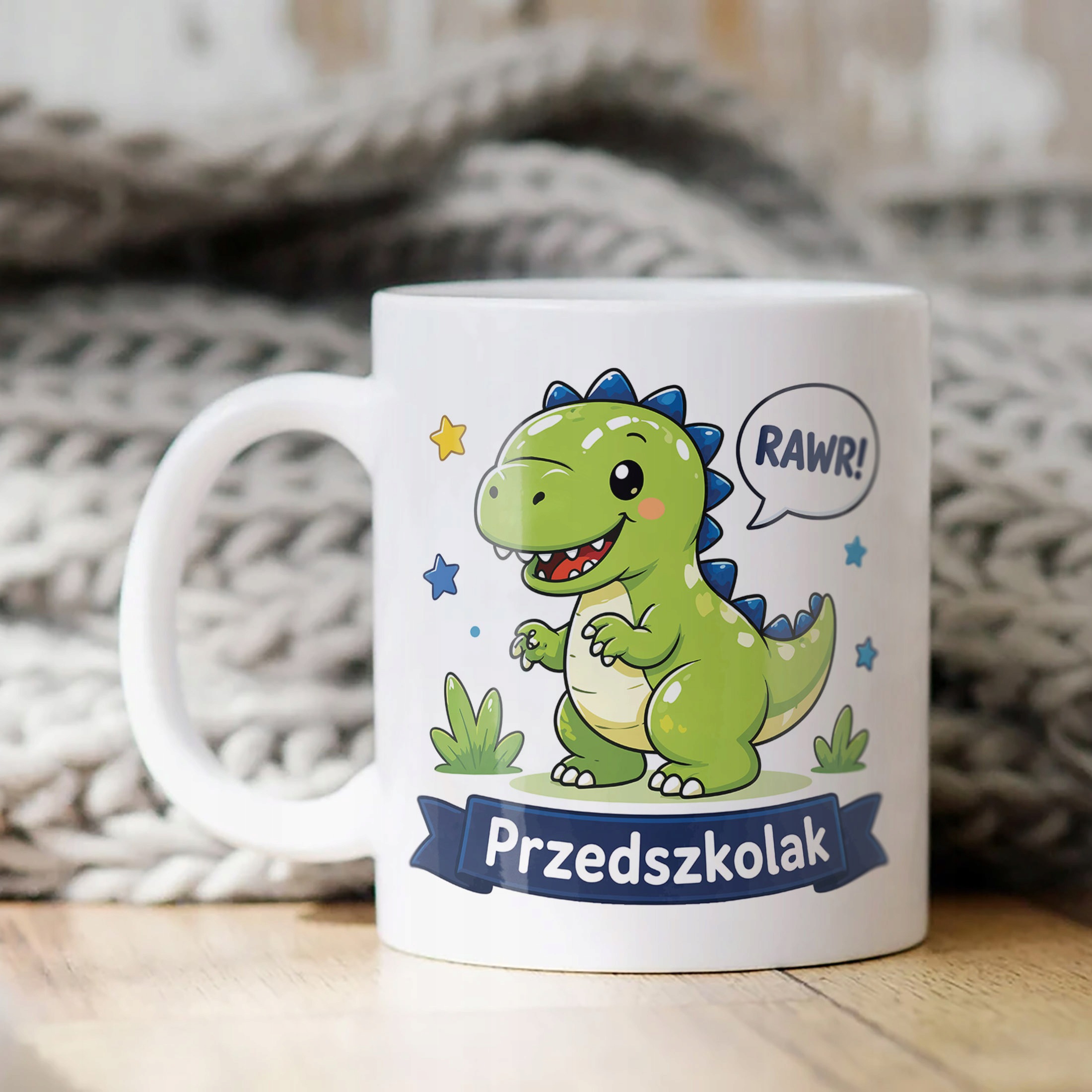 Biały Kubek z nadrukiem Przedszkolak Szkoła Dla Dzieci Prezent