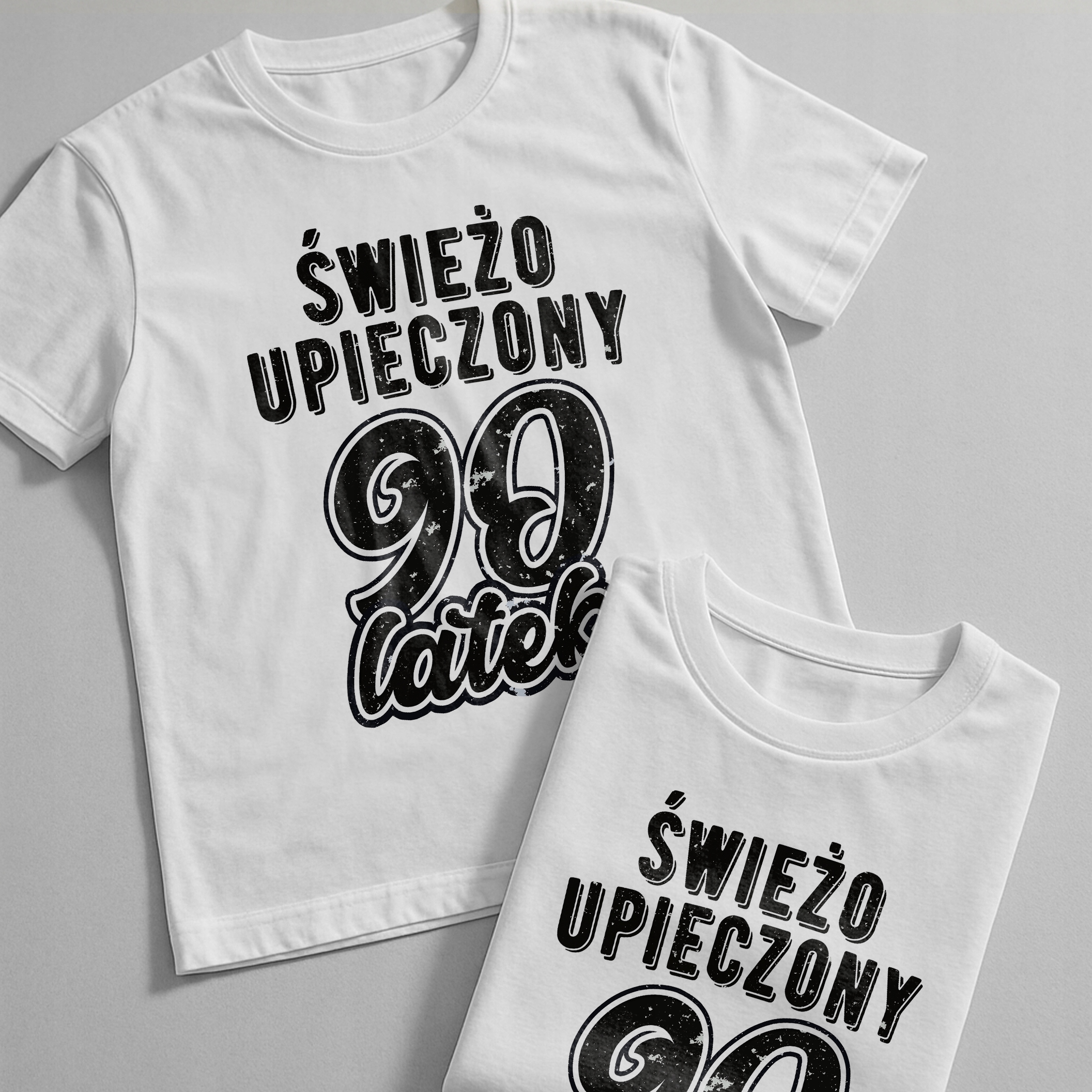 Koszulka biała męska Świeżo Upieczony 90 Urodziny Prezent
