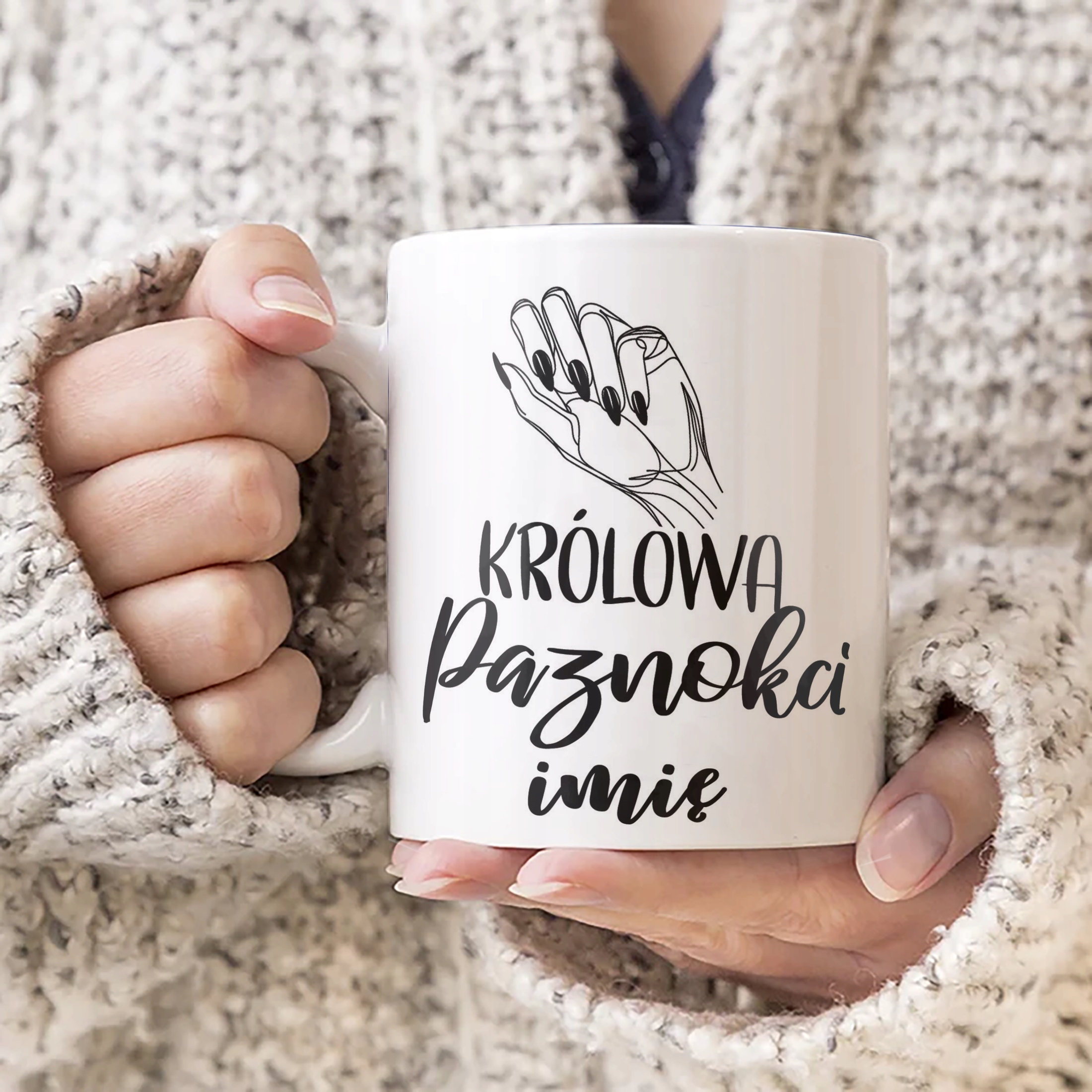 Kubek Ceramiczny Personalizowany Królowa Paznokci Dla Stylistki Prezent