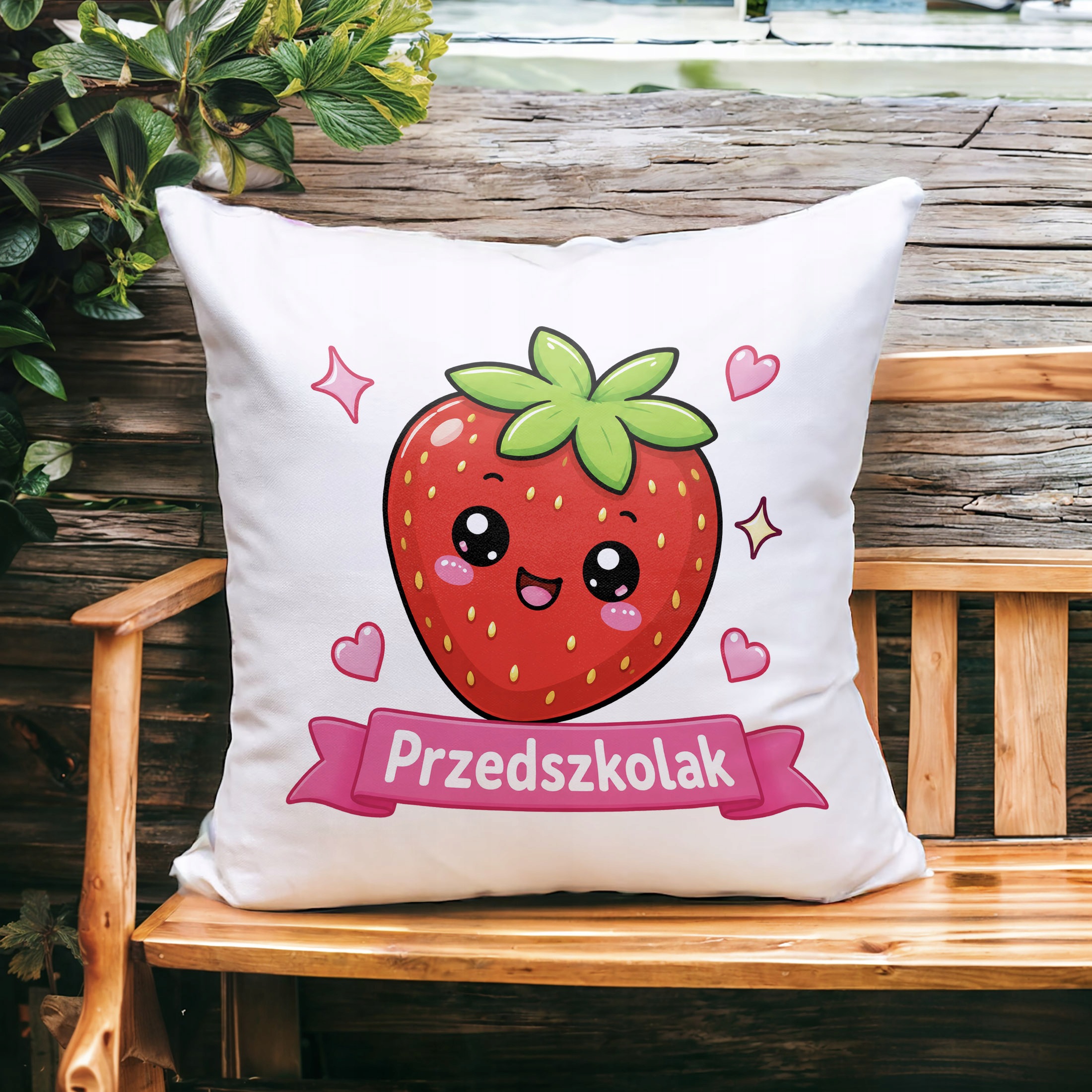Zestaw Kubek Różowy Poduszka Z Nadrukiem Przedszkolak Szkoła Prezent