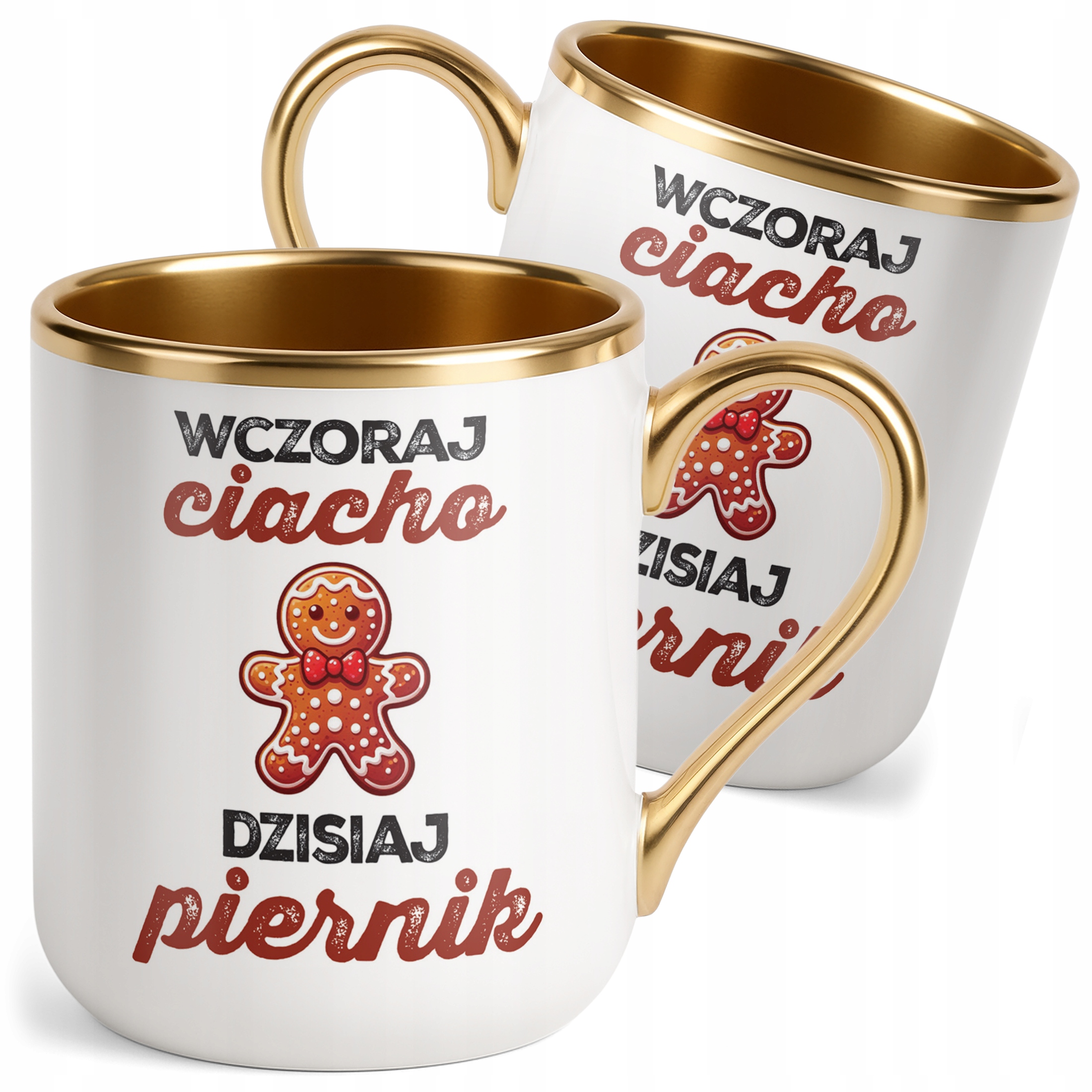 Kubek Premium Złoty Wczoraj Ciacho Dzisiaj Piernik Zabawny Urodziny