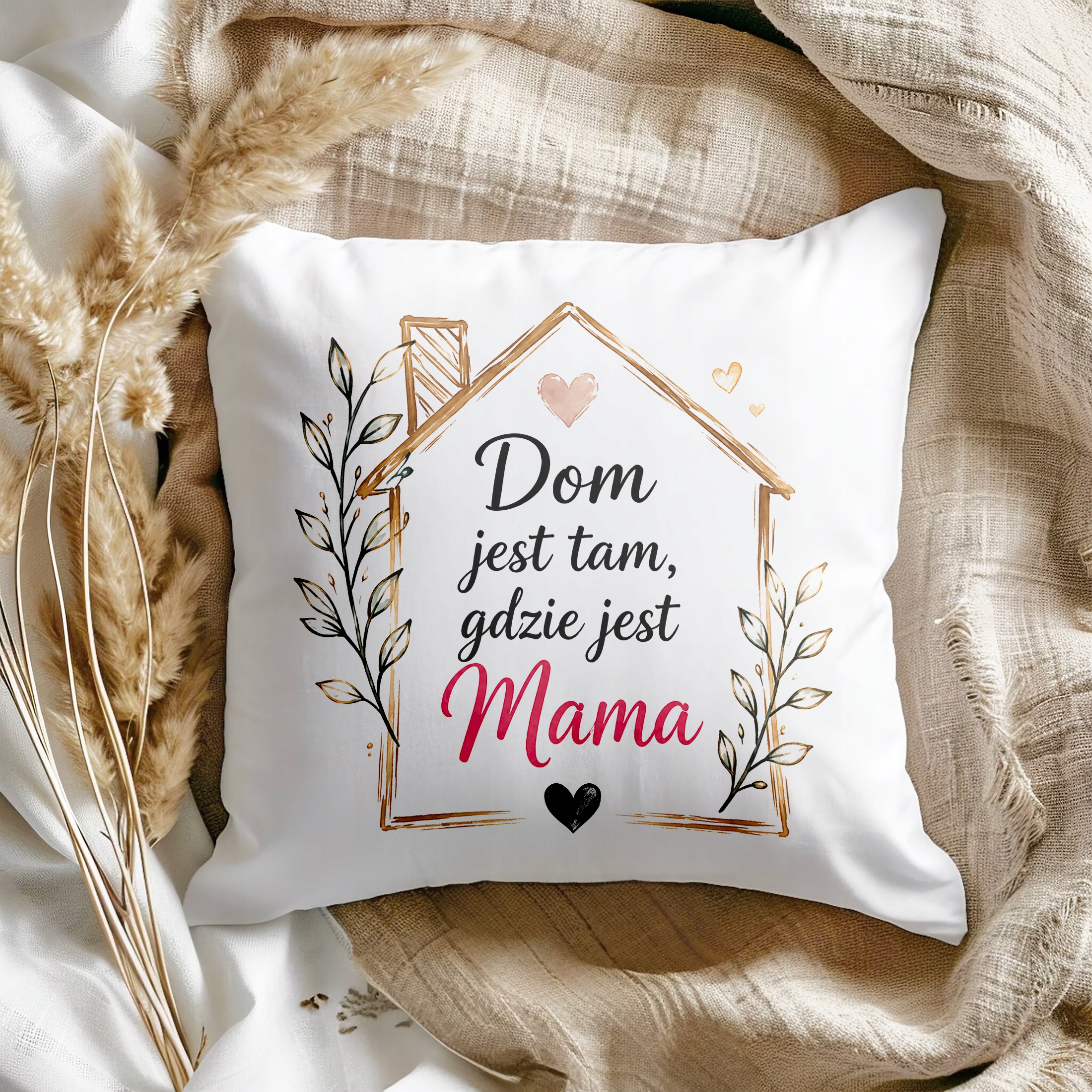 Poduszka dla mamy 38x38cm prezent na Dzień Matki uroczy upominek dla mamy