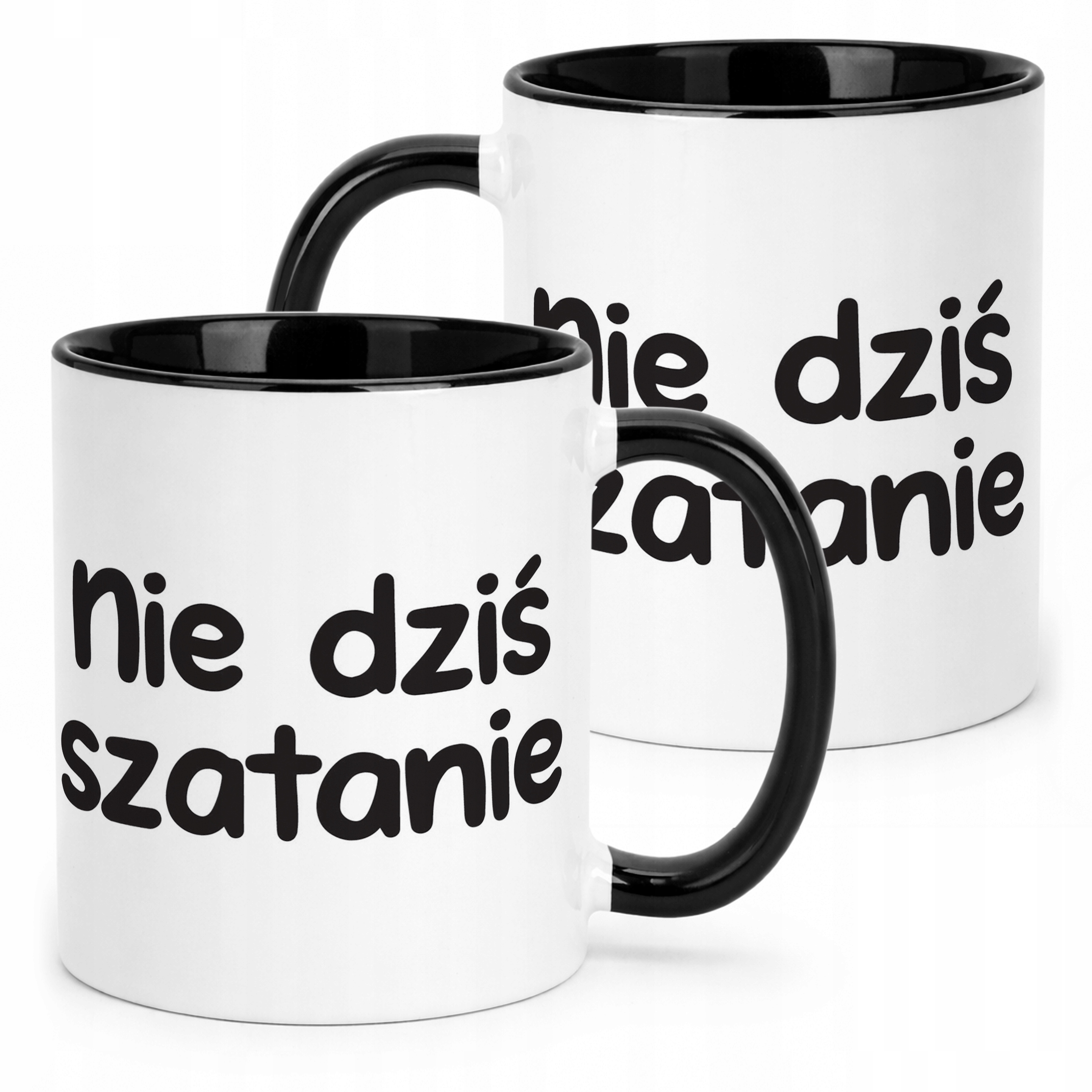 Kubek Czarny Nie Dziś Szatanie Śmieszny Zabawny Prezent