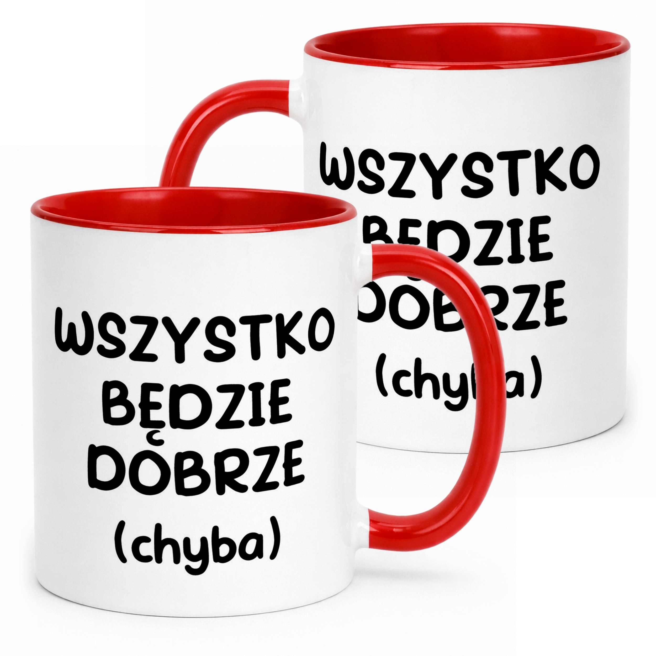 Kubek Czerwony Wszystko Będzie Dobrze Śmieszny Zabawny Prezent