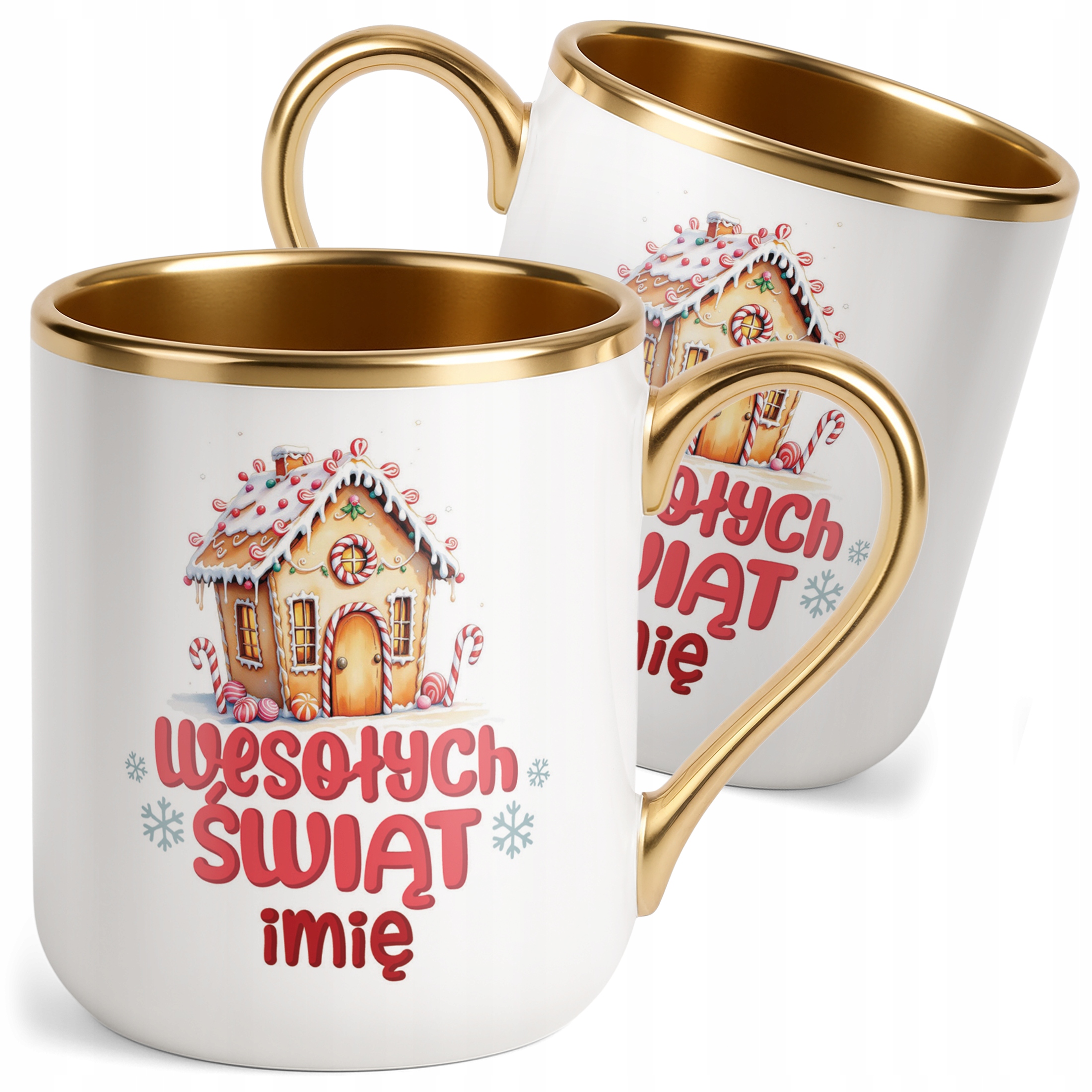 Kubek Premium Złoty Personalizowany Świąteczny Boże Narodzenie Prezent