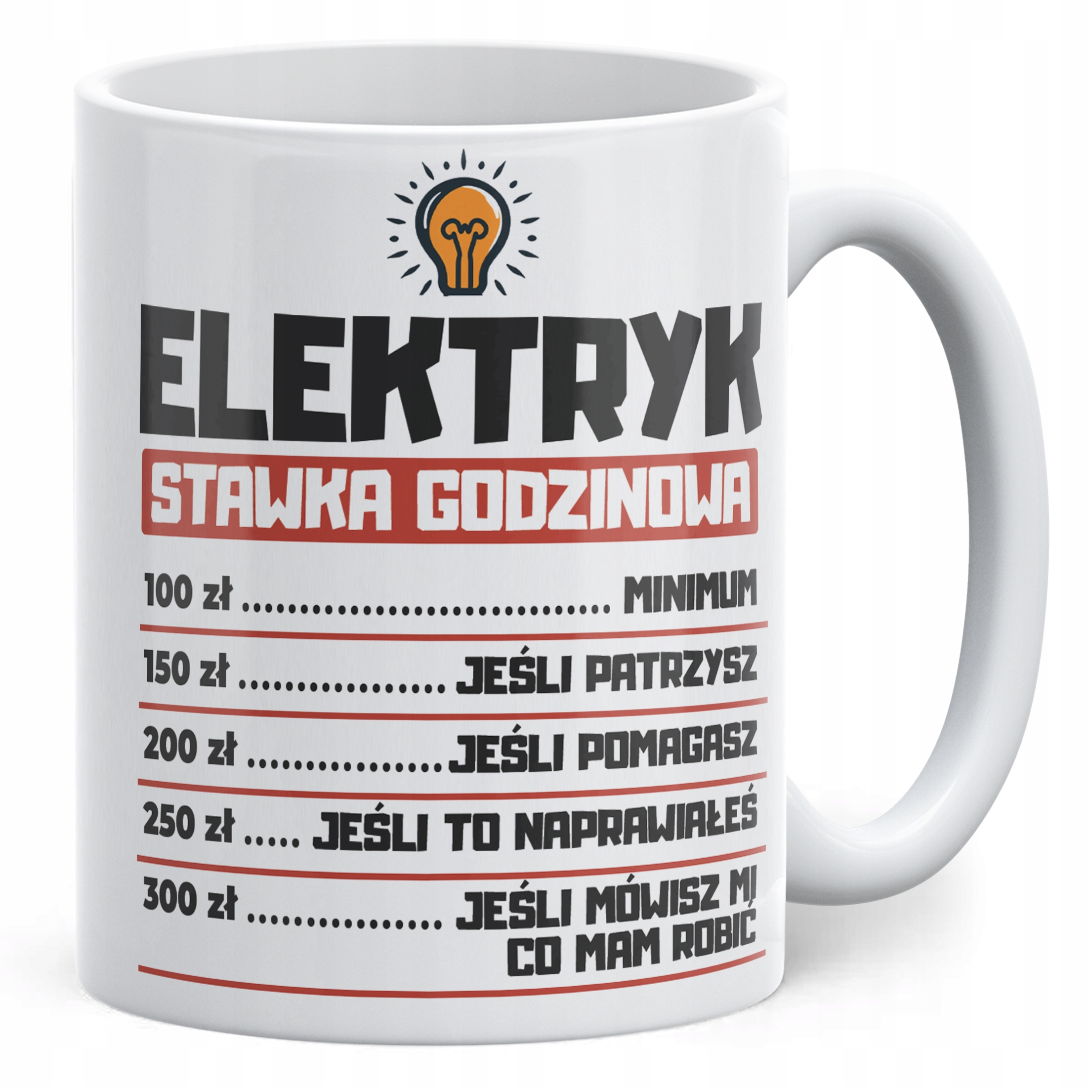 Kubek ceramiczny Elektryk Stawka Godzinowa Zabawny Prezent Upominek