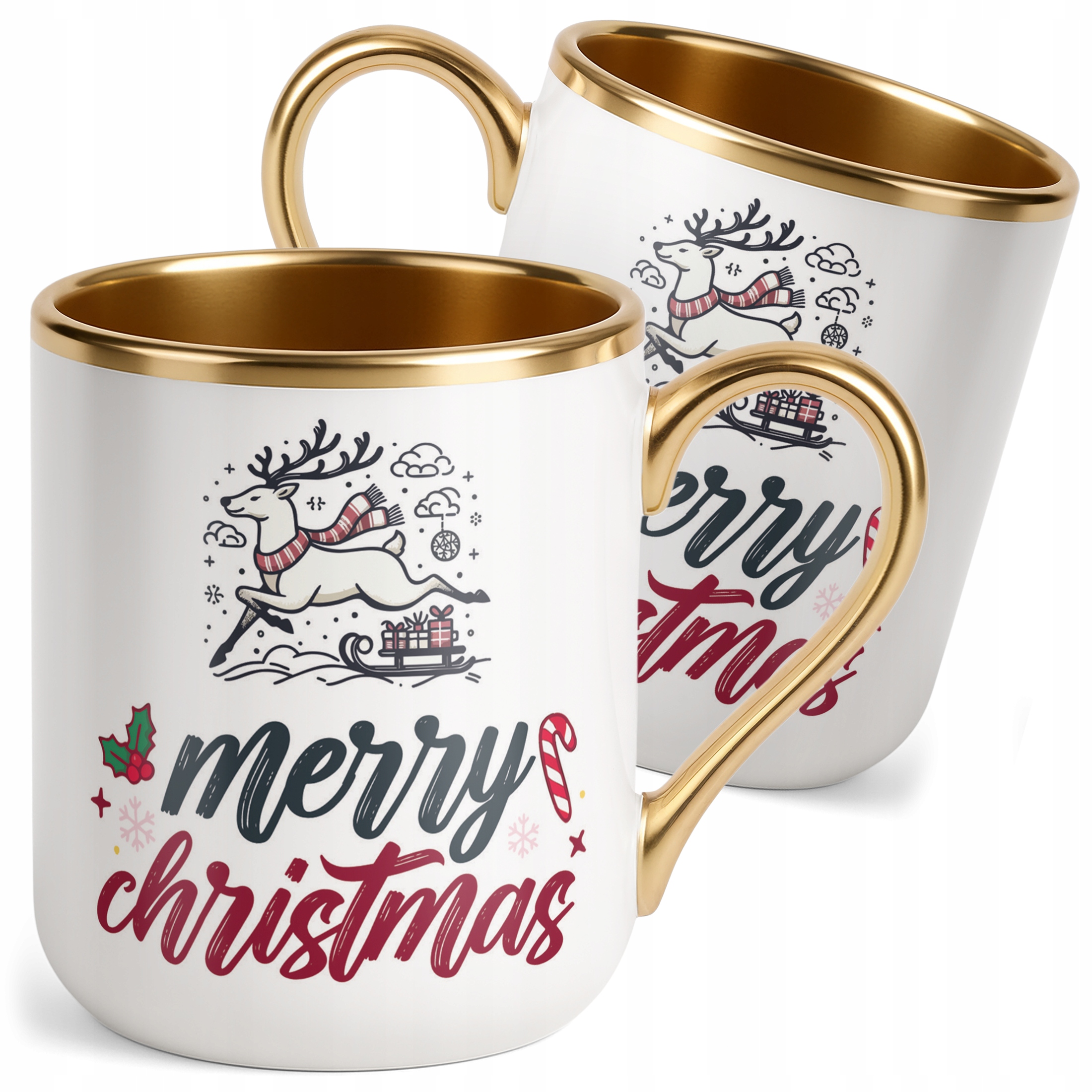 Kubek Premium Złoty Świąteczny Merry Christmas Boże Narodzenie