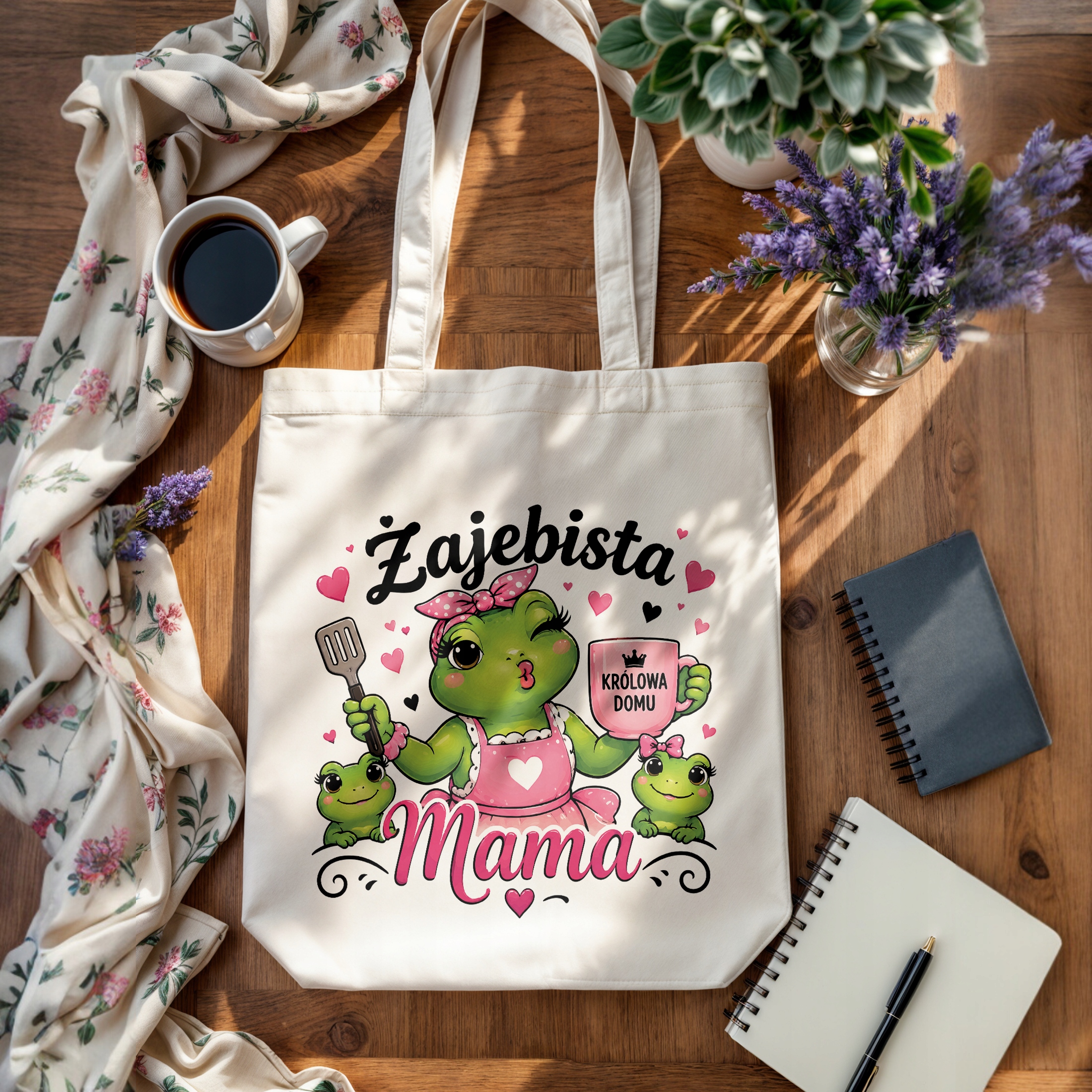 Prezent na Dzień Matki torba bawełniana premium dla mamy eco upominek