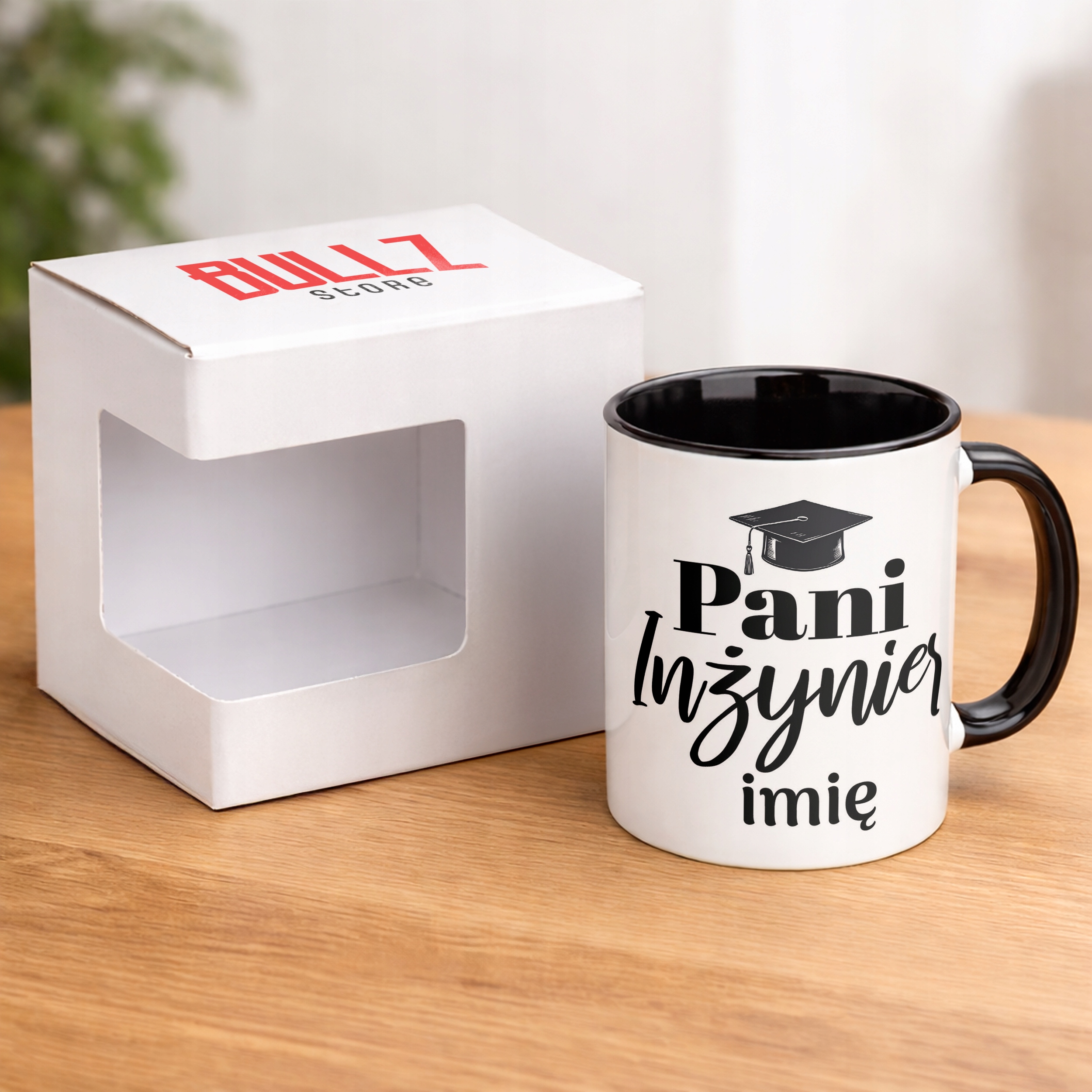 Kubek Czarny Personalizowany Pani Inżynier Prezent Upominek
