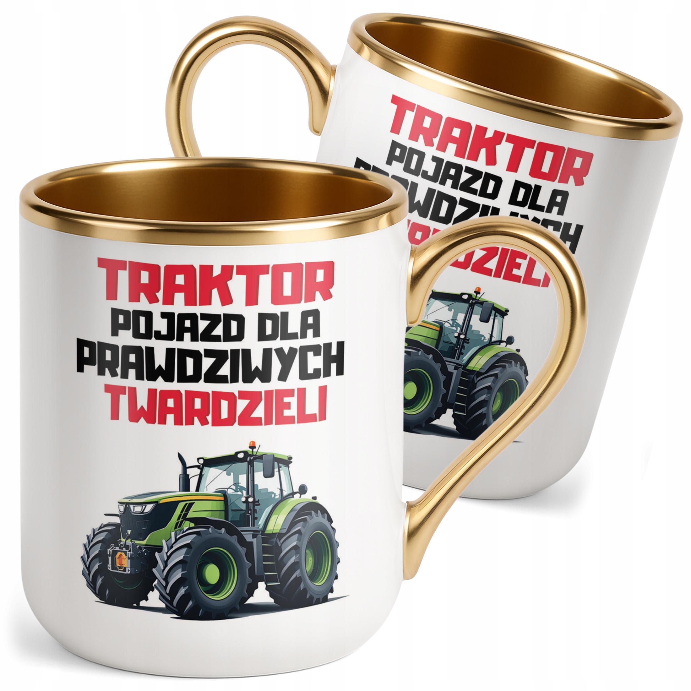 Kubek Premium Złoty Rolnik Dla Rolnika Traktor Zabawny Prezent