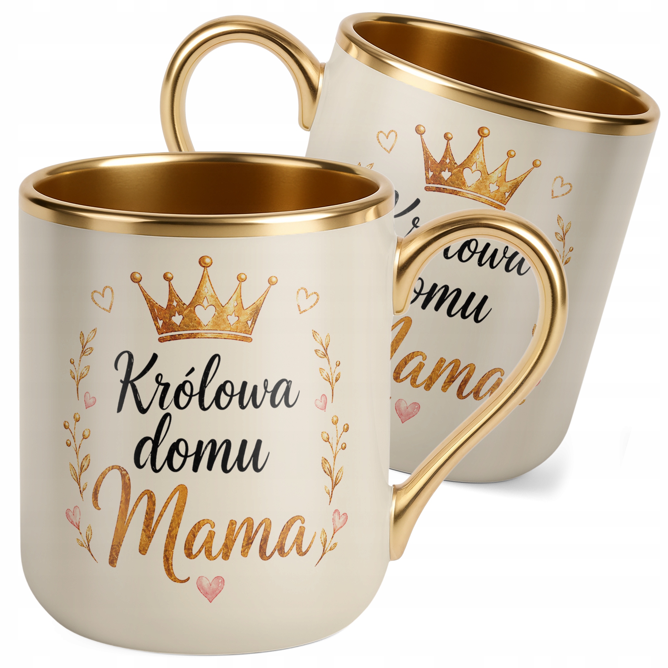 Kubek premium złoty ecru prezent dla mamy na Dzień Matki prezent dla mamy