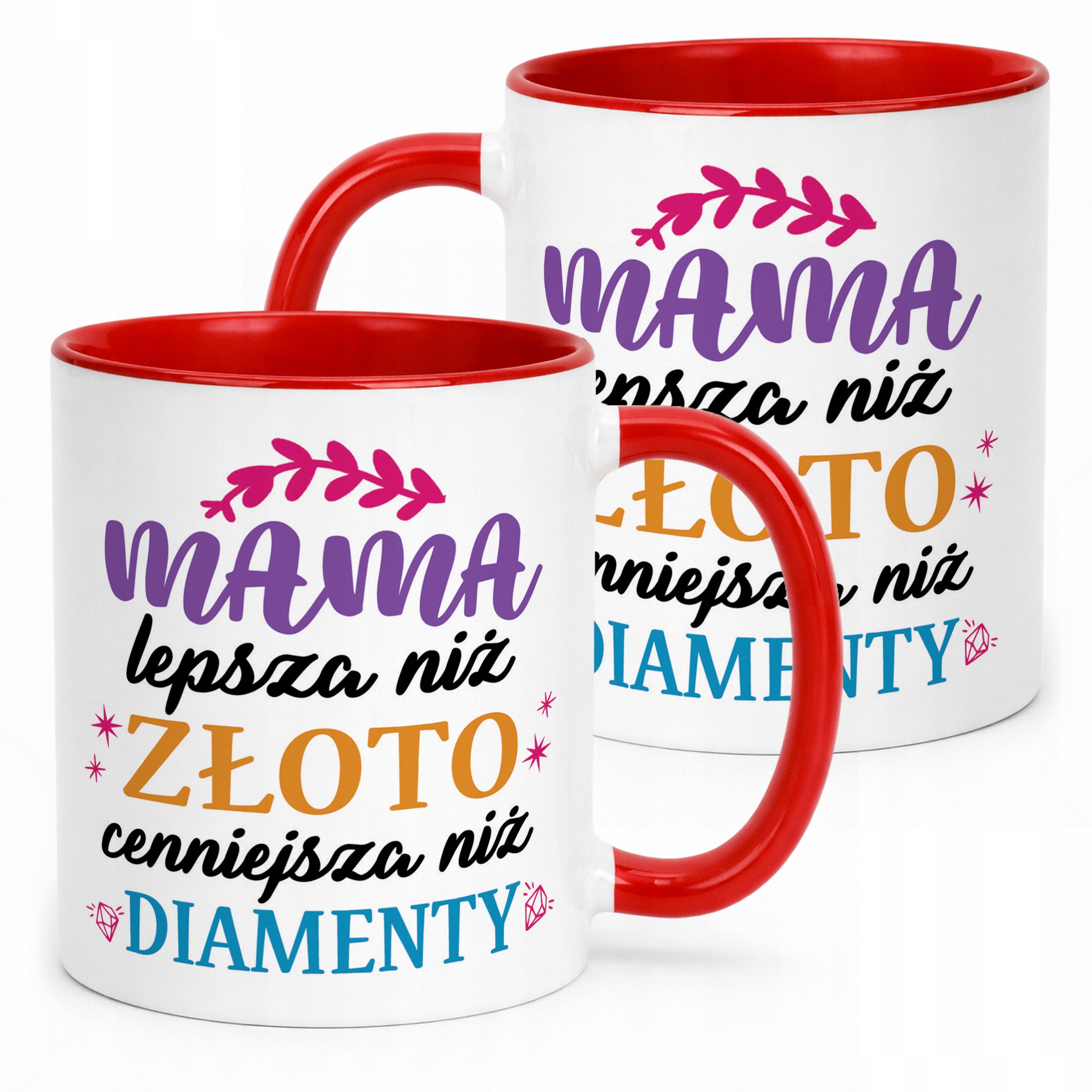 Kubek Czerwony Dzień Matki Dla Mamy Prezent Lepsza Niż Złoto