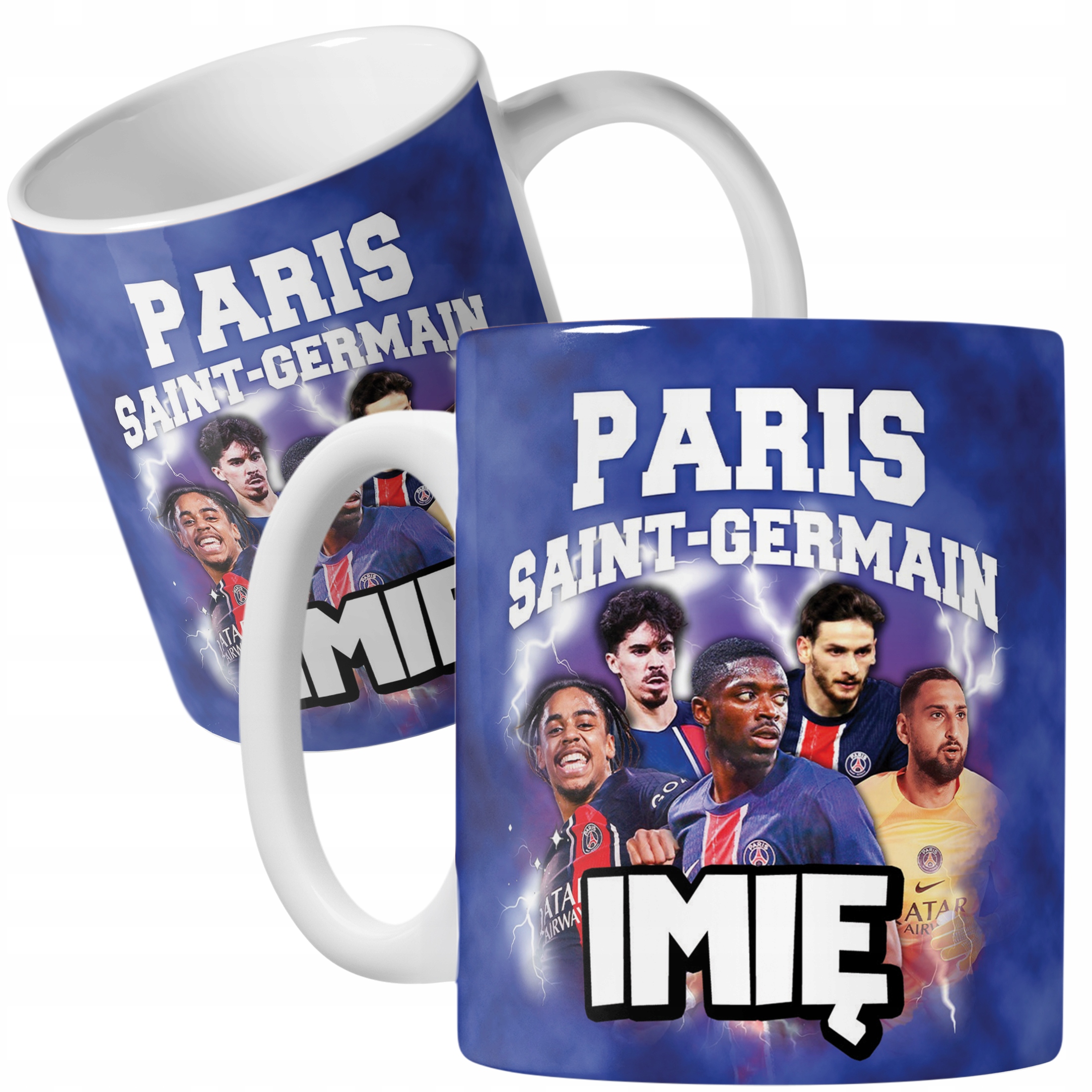 Kubek personalizowany Paris Saint-Germain Dembélé Barcola dla kibiców